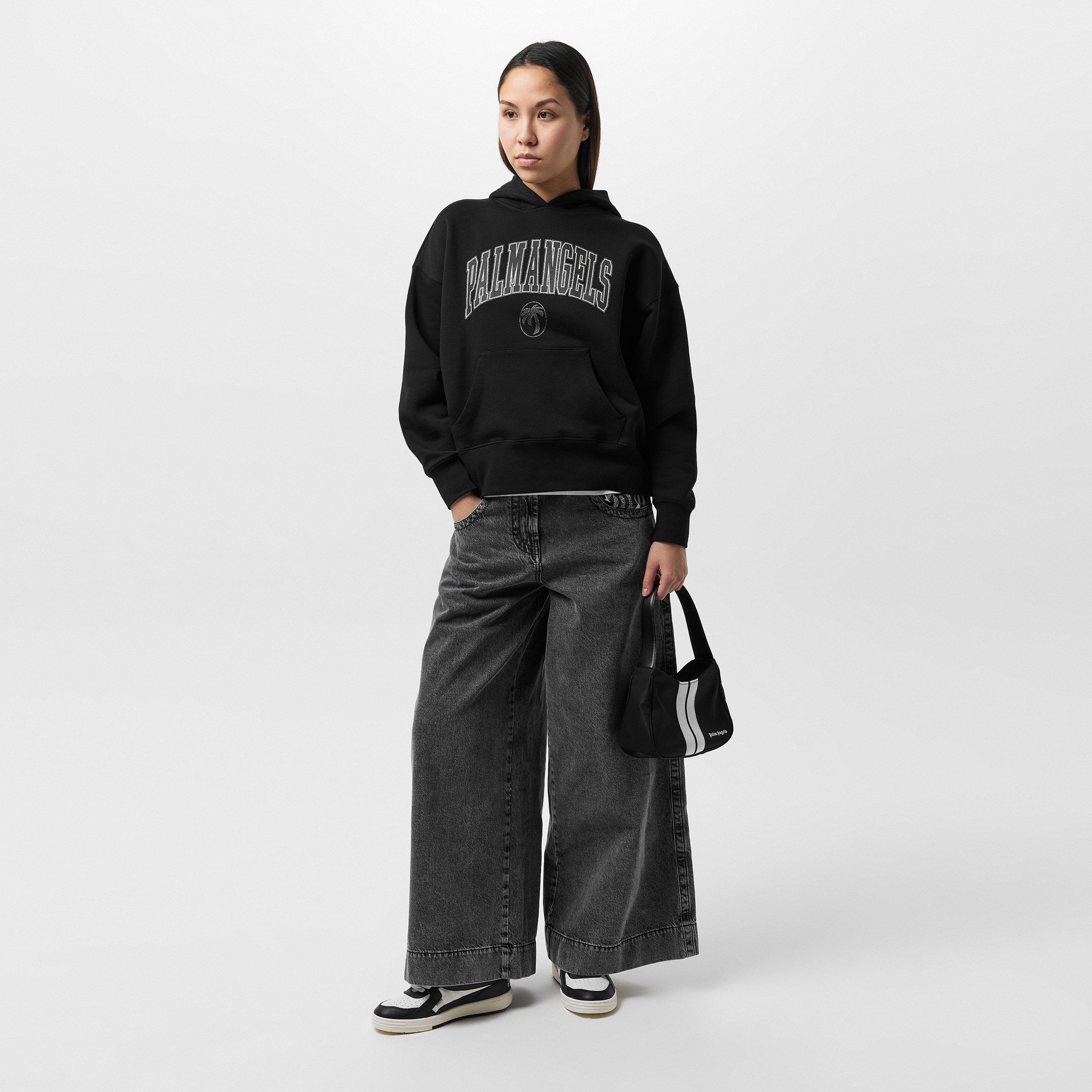 Black - Palm Angels - College Hoodie - 5