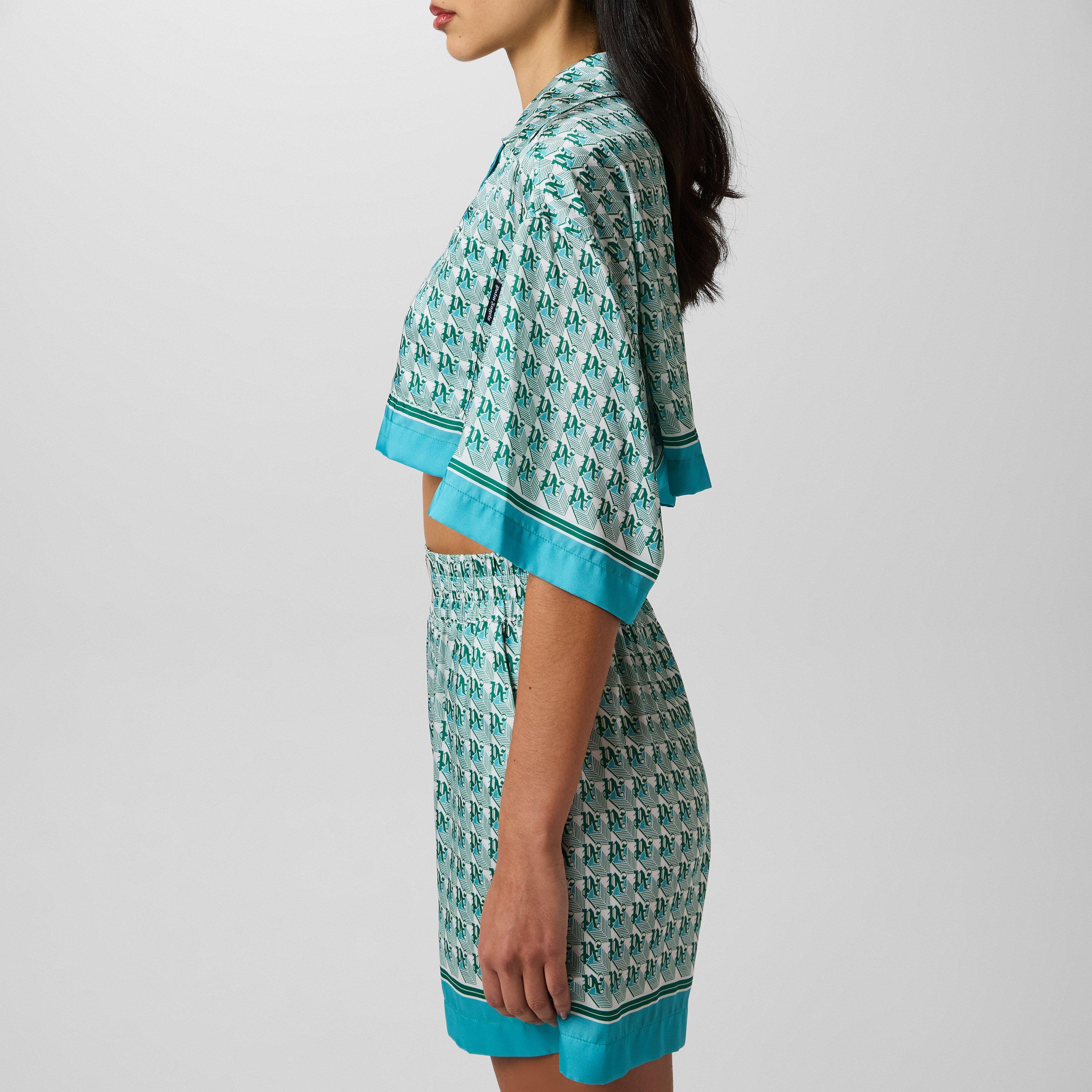 Green - Palm Angels - Diamond Cropped Shirt - 2