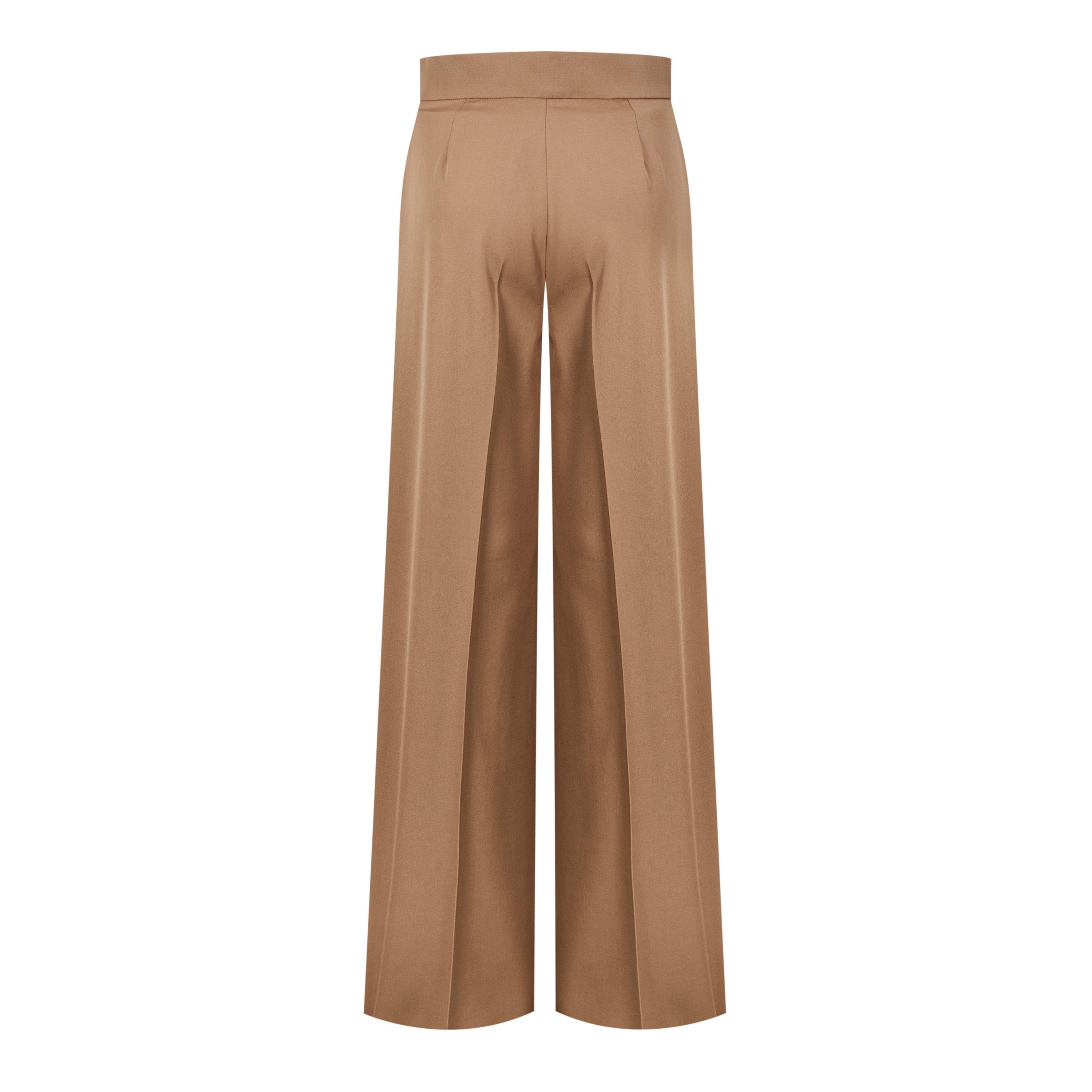 Camel - Max Mara - Women's Ninfa Gabardine Wide Leg Trousers - 2