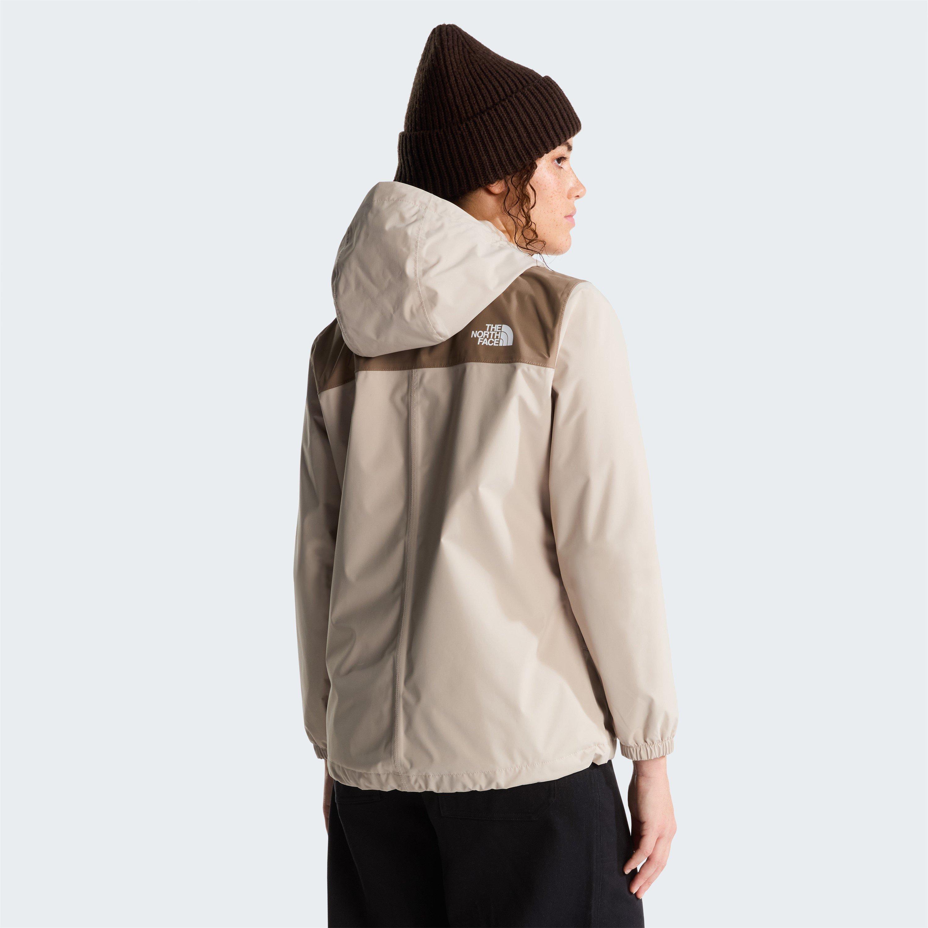 Taupe/Garnet - The North Face - Womens Antora DryVent Hooded Long Sleeve Waterproof Jacket - 4
