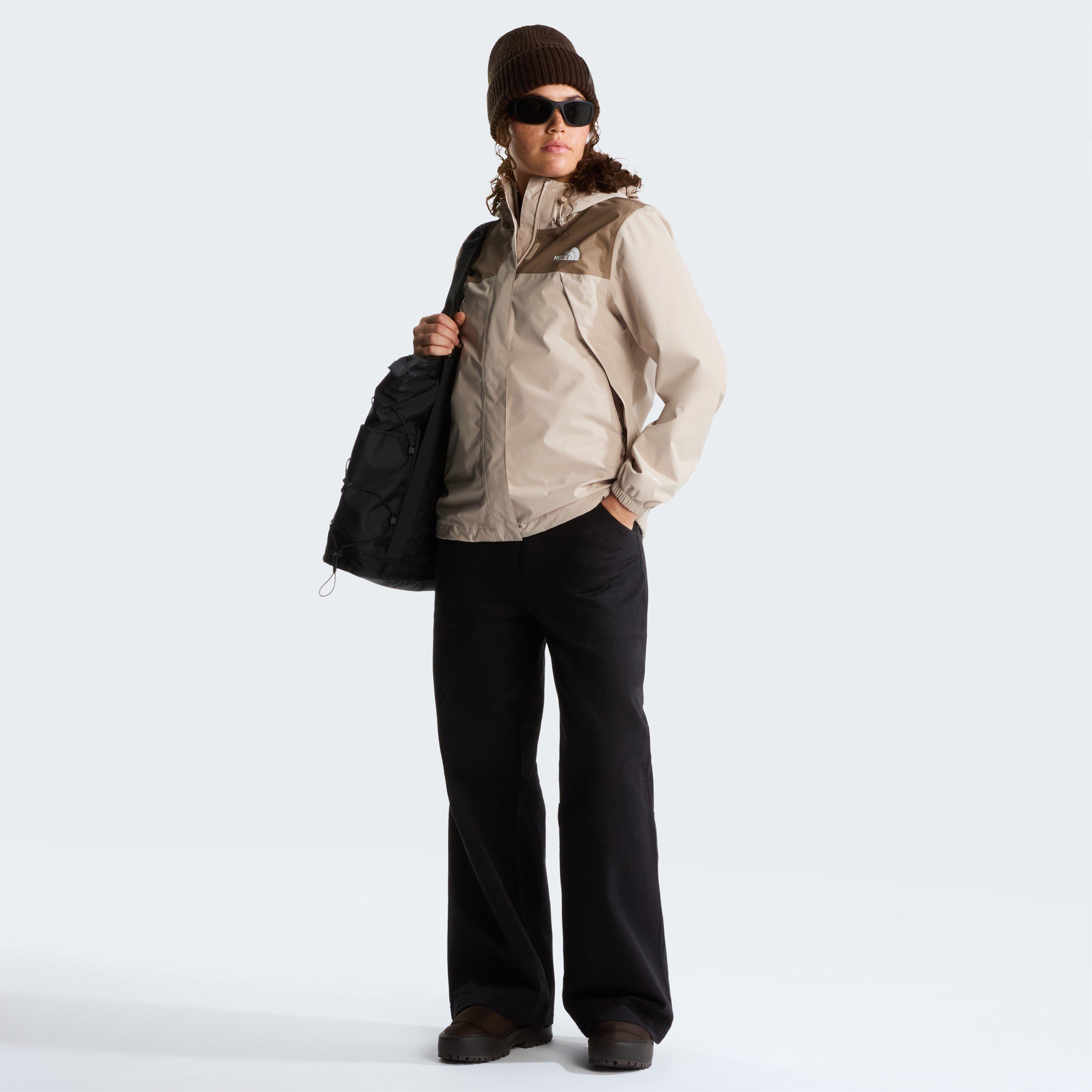 Taupe/Garnet - The North Face - Womens Antora DryVent Hooded Long Sleeve Waterproof Jacket - 5