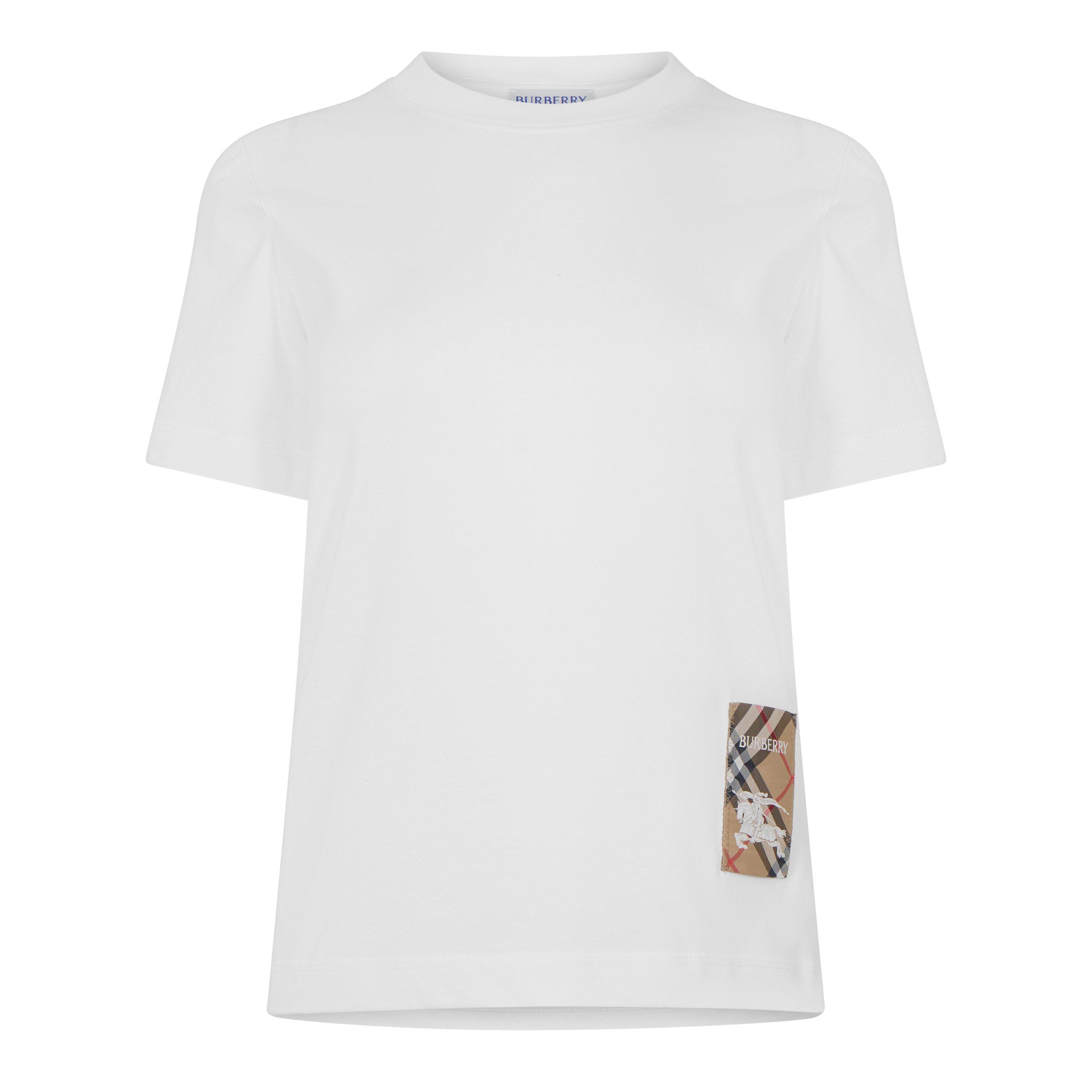 Chalk - Burberry - Check Label Patch T-Shirt - 5