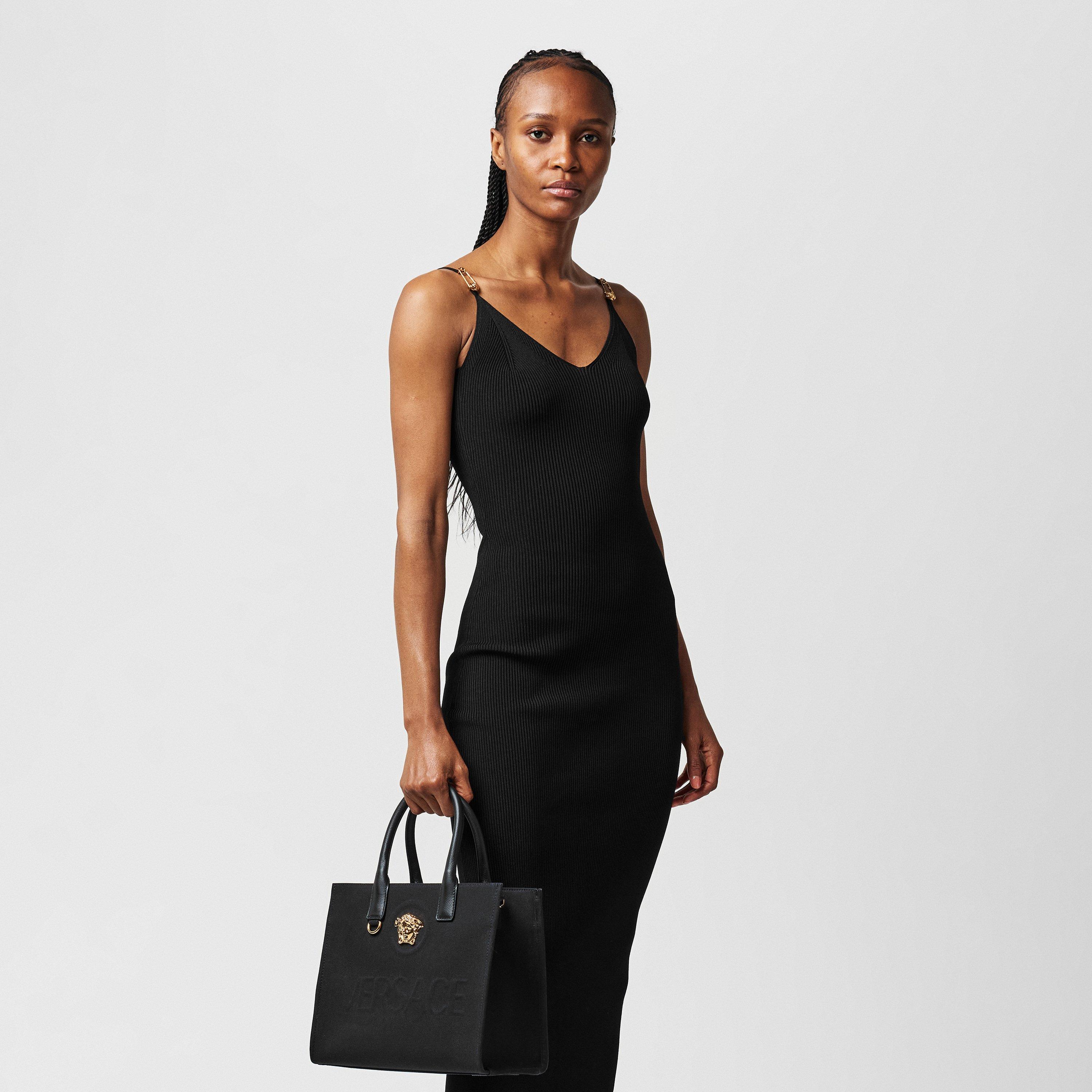 Black - Versace - Embellished Stretch-Jersey Midi Dress - 4