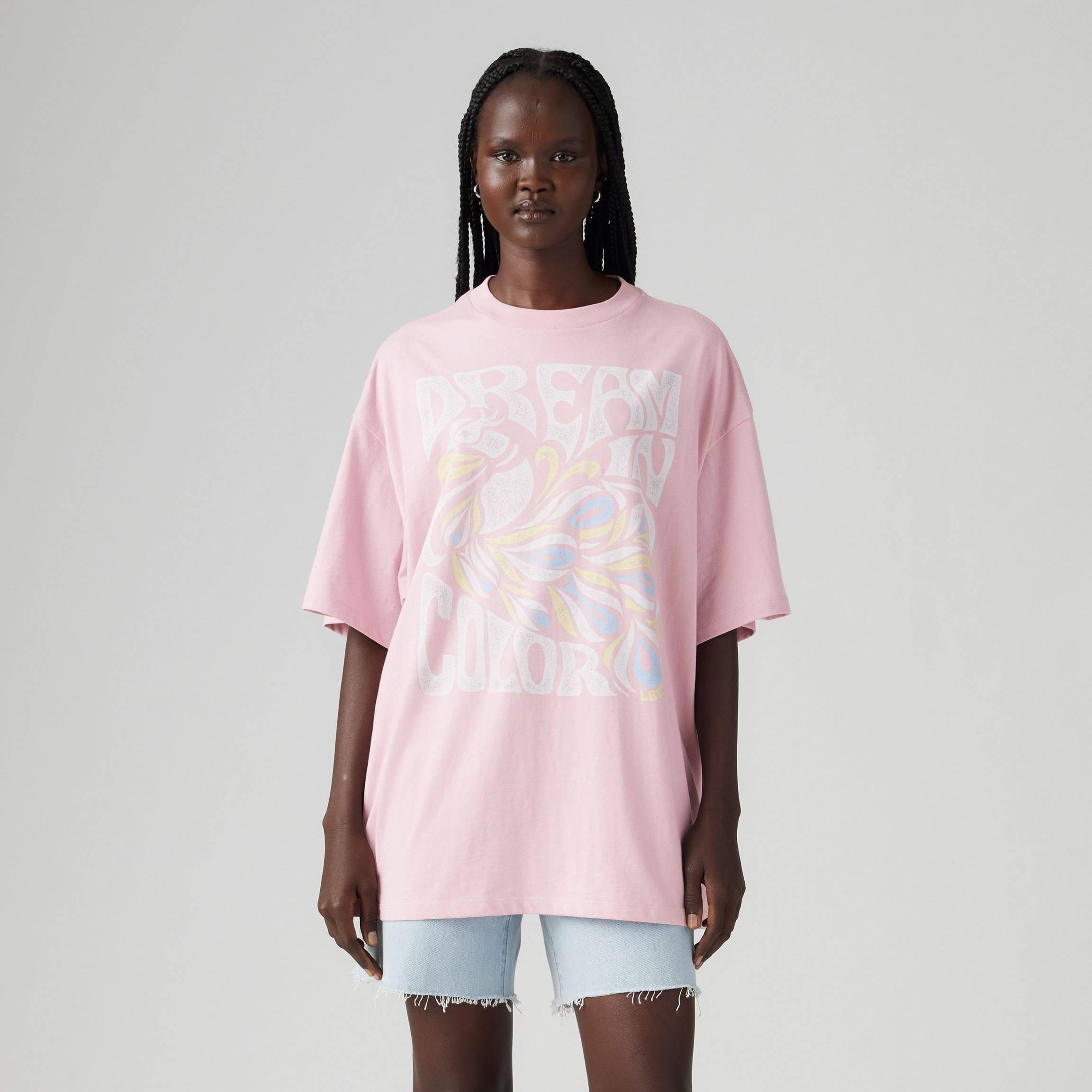 Fragrant Lilac - Levis - Women's Graphic Short Stack Oversized T-Shirt - 1
