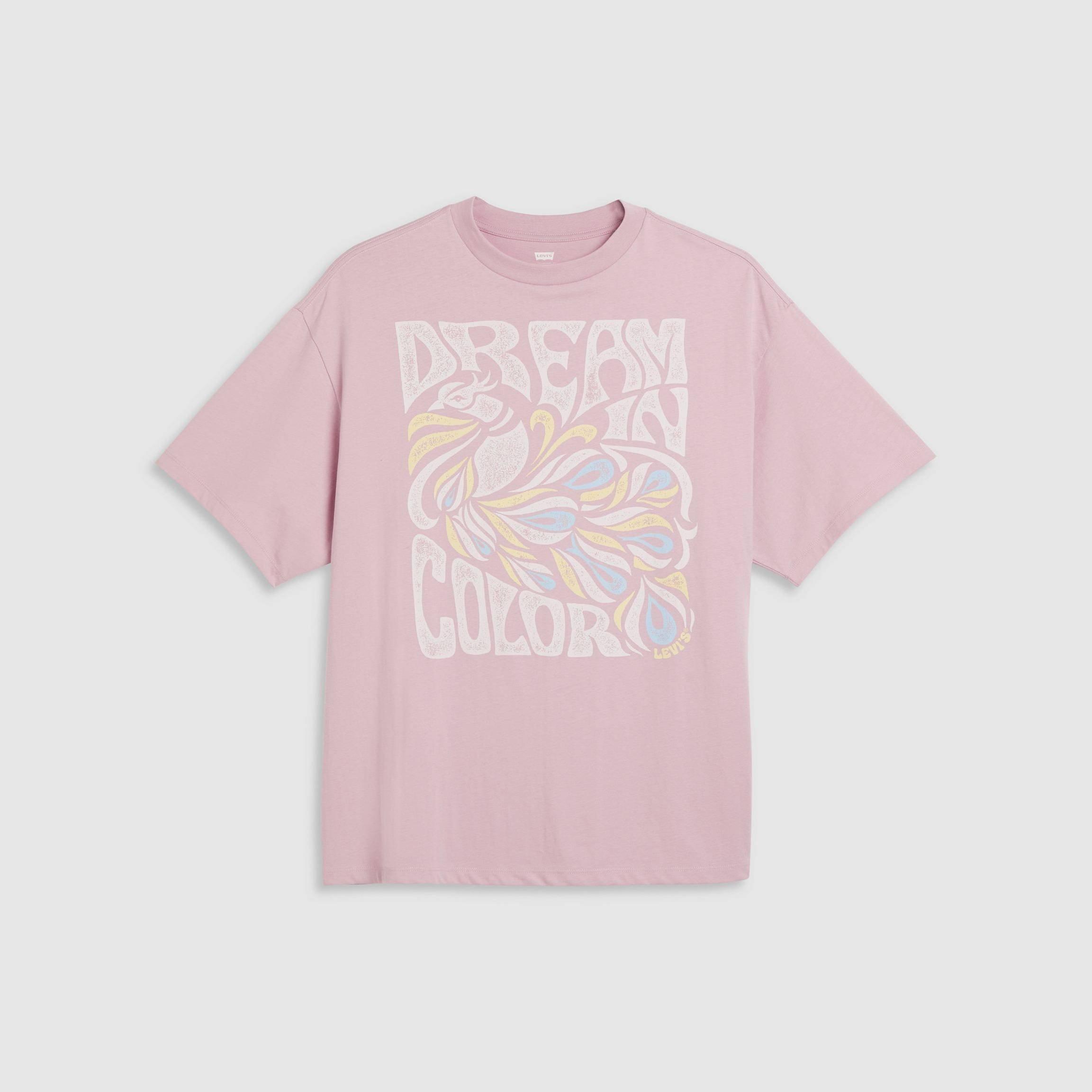 Fragrant Lilac - Levis - Women's Graphic Short Stack Oversized T-Shirt - 4