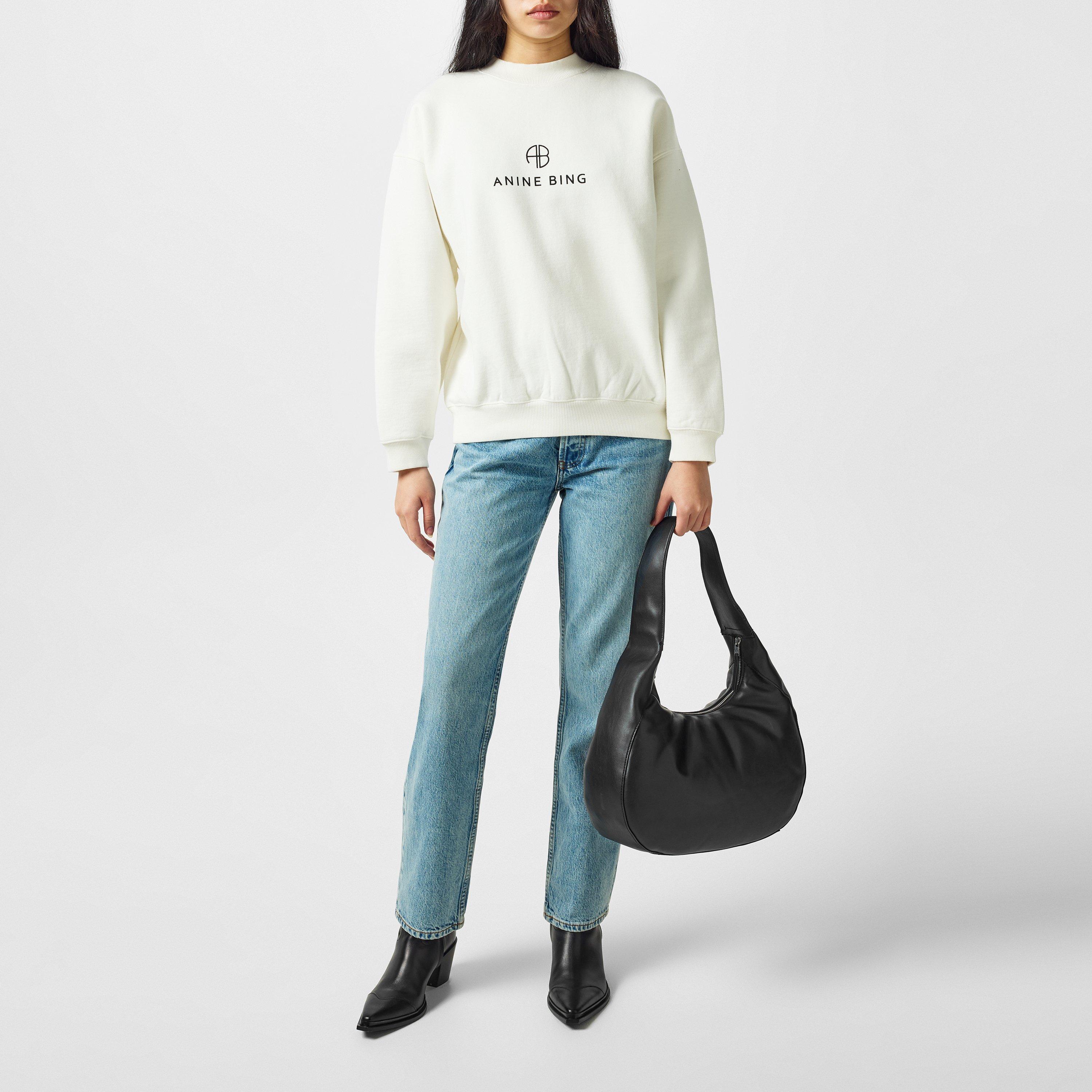 Ivory - Anine Bing - Jaci Monogram Sweatshirt - 6