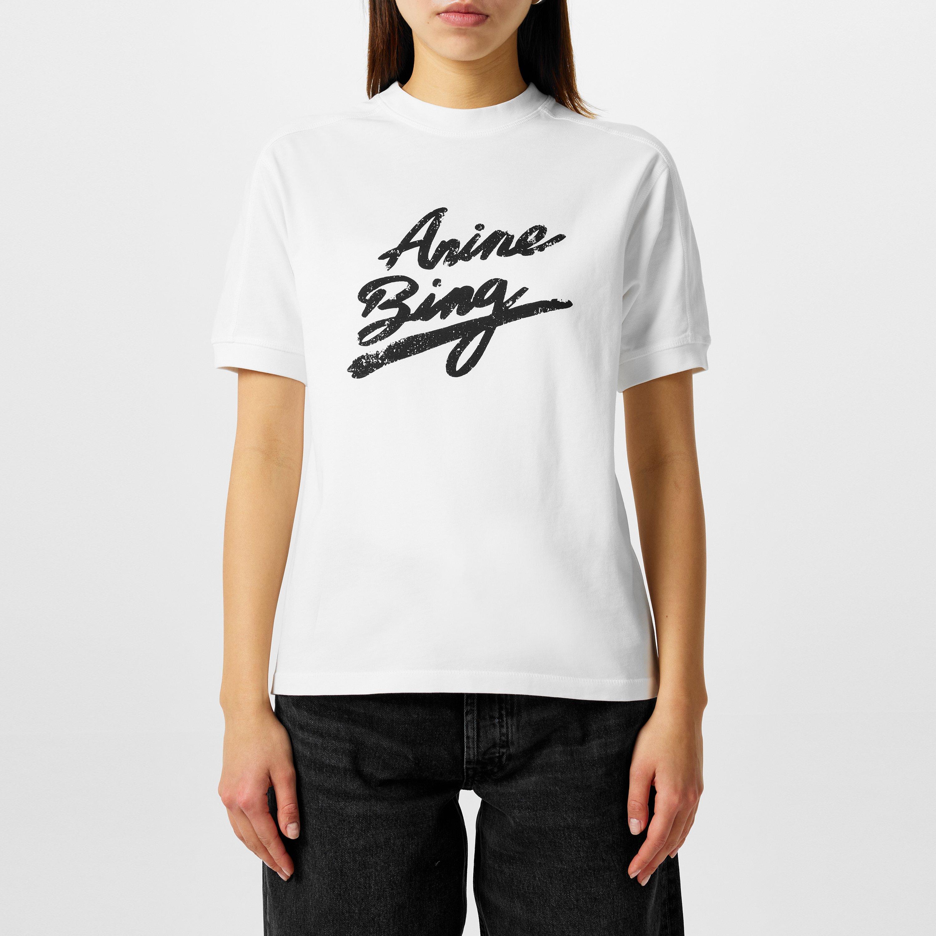 Tシャツ・カットソー ANINE BING Woman T-Shirt White A0810316 IVY26 ANINE BING Off-White Jaylin 'Bing' T-shirt ANINE BING