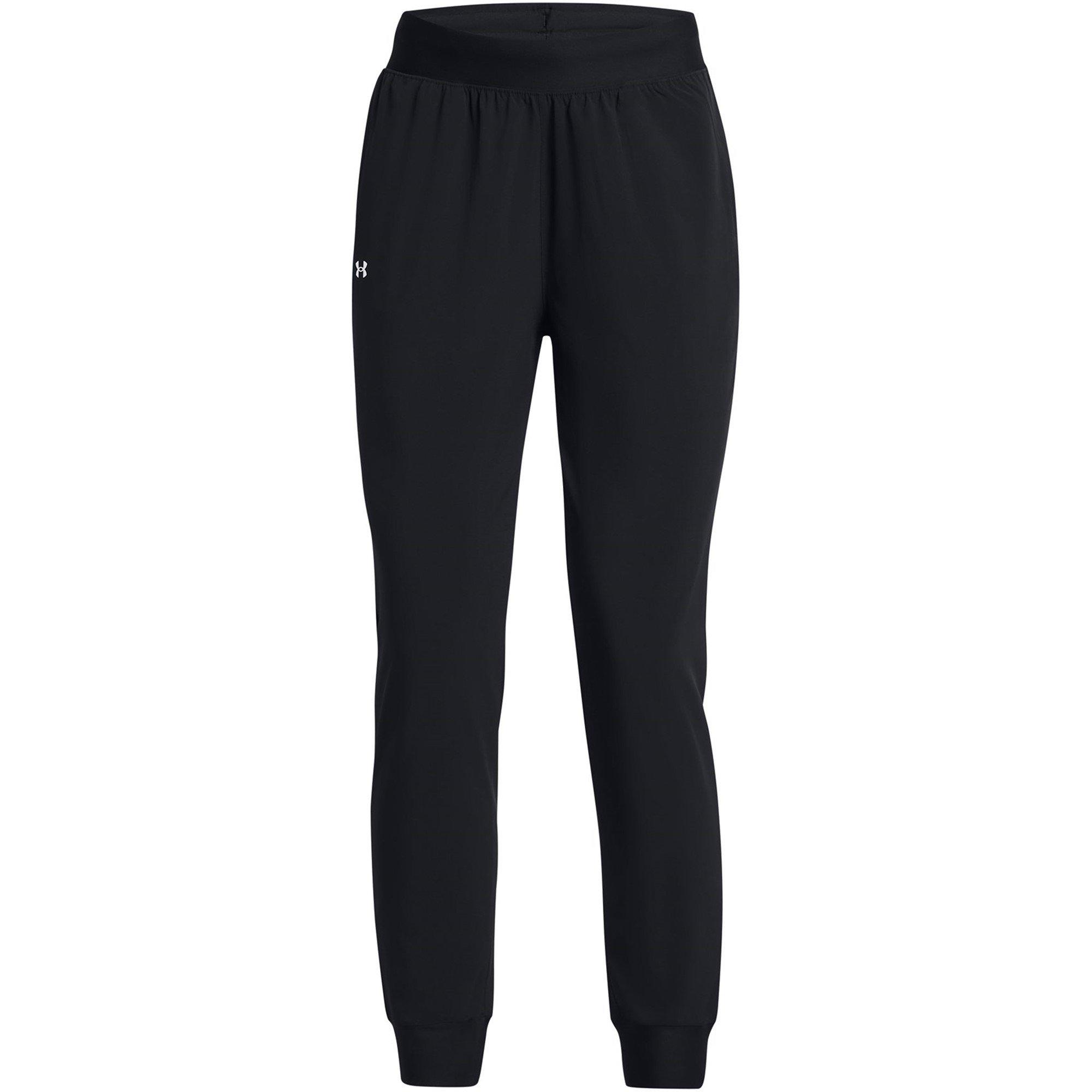 Black/White - Under Armour - Women's Rival High-Rise Closed Hem Woven Jogger - 1