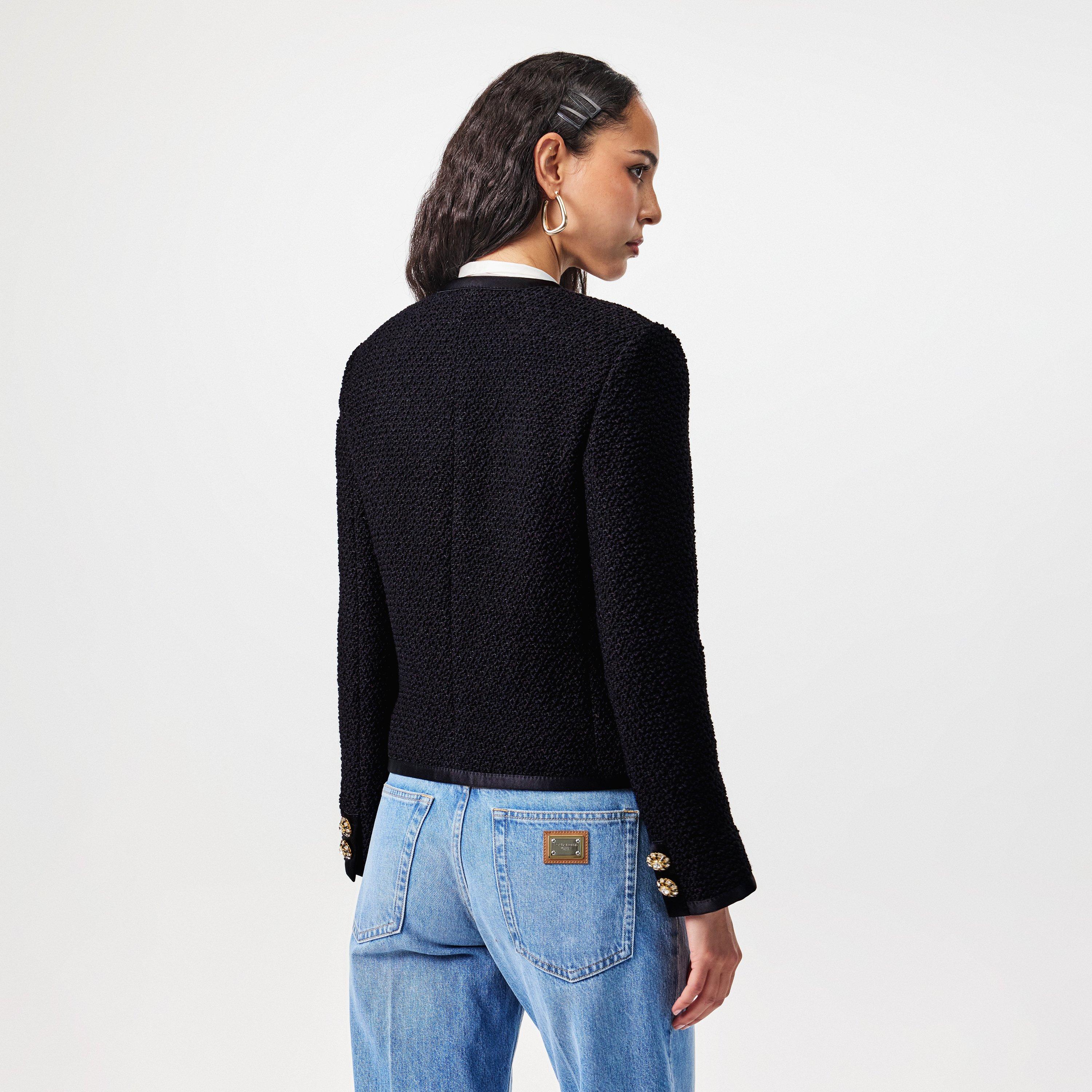 Nero - Dolce and Gabbana - Buttoned Boucle Jacket - 4