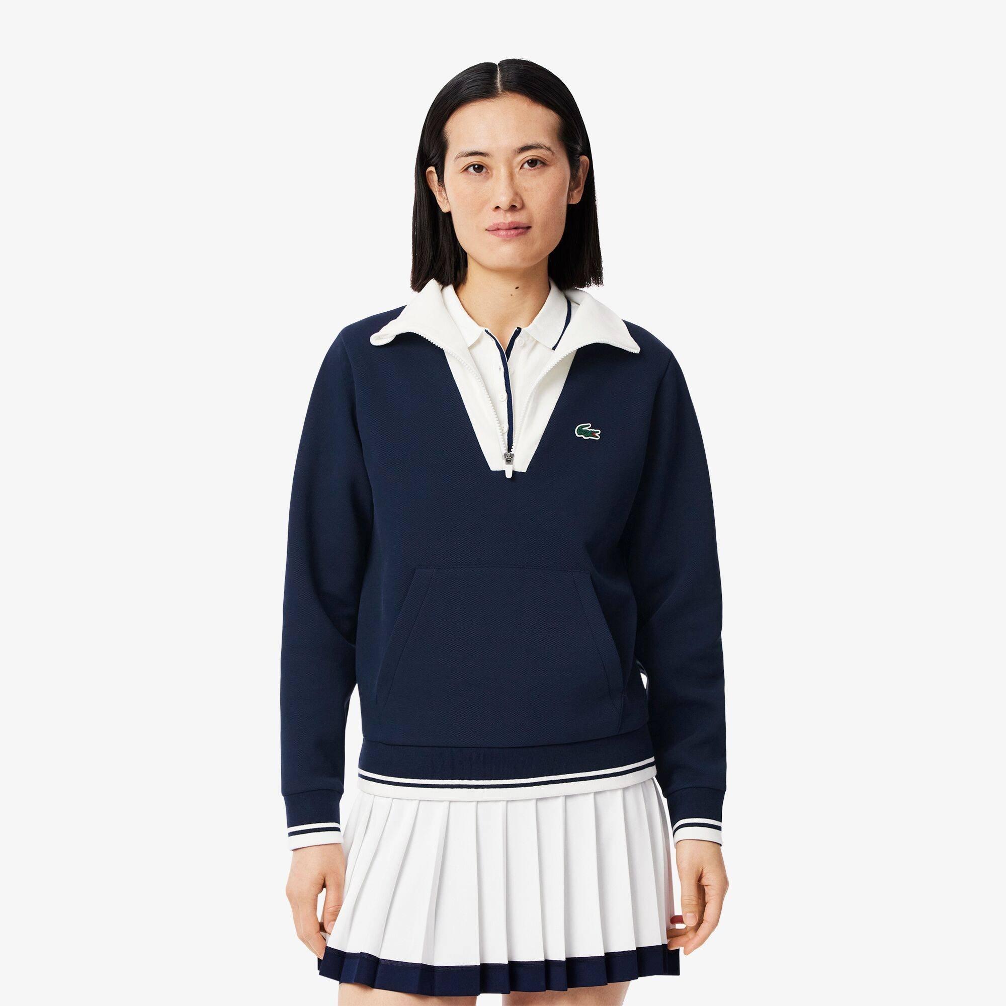 Donkerblauw - Lacoste - Heritage quarter Zip Fleece Top - 5
