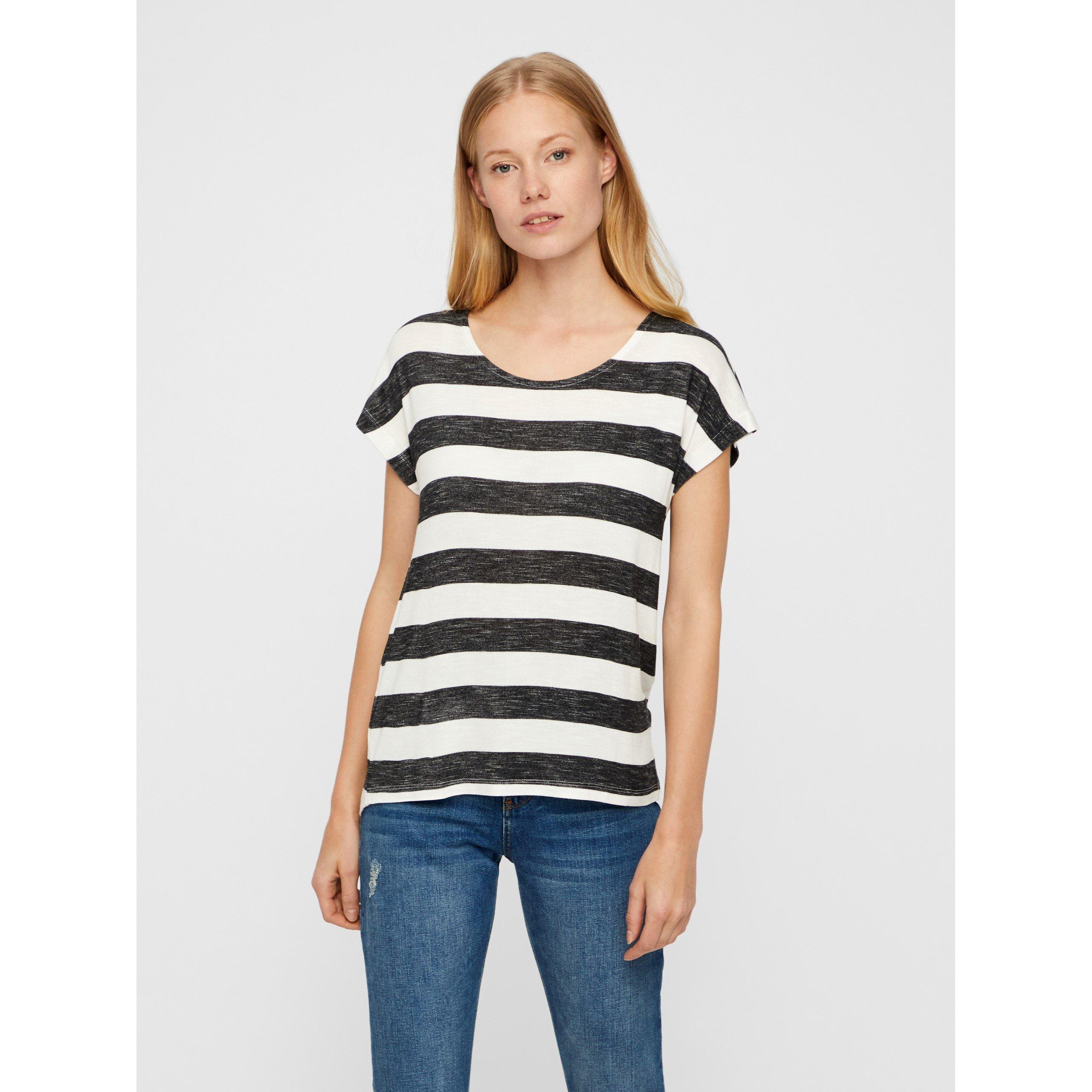 Snow White - Vero Moda - Women's Stripe Regular Fit T-Shirt - 2