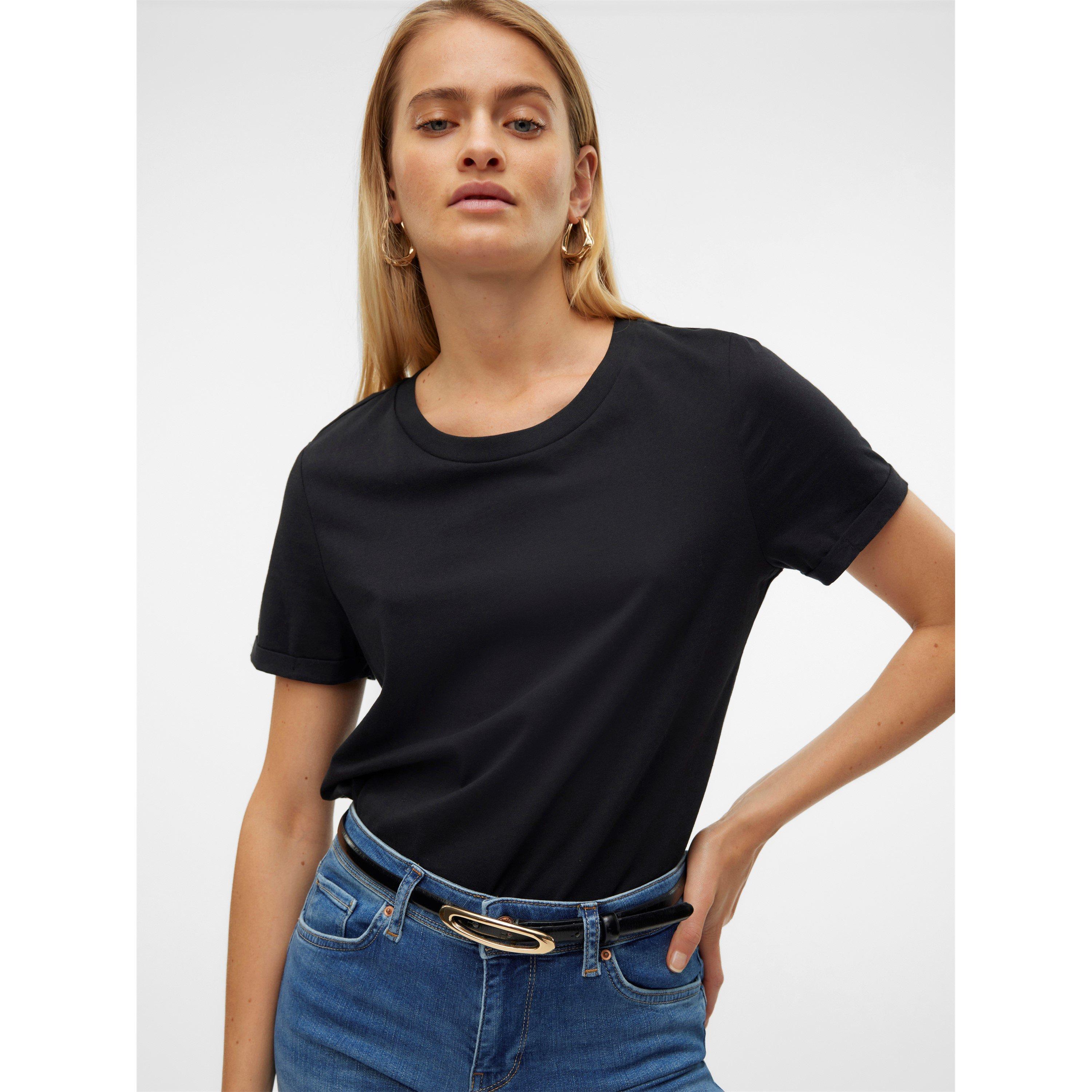 Crna - Vero Moda - Women's Paula Regular Fit T-Shirt - 2