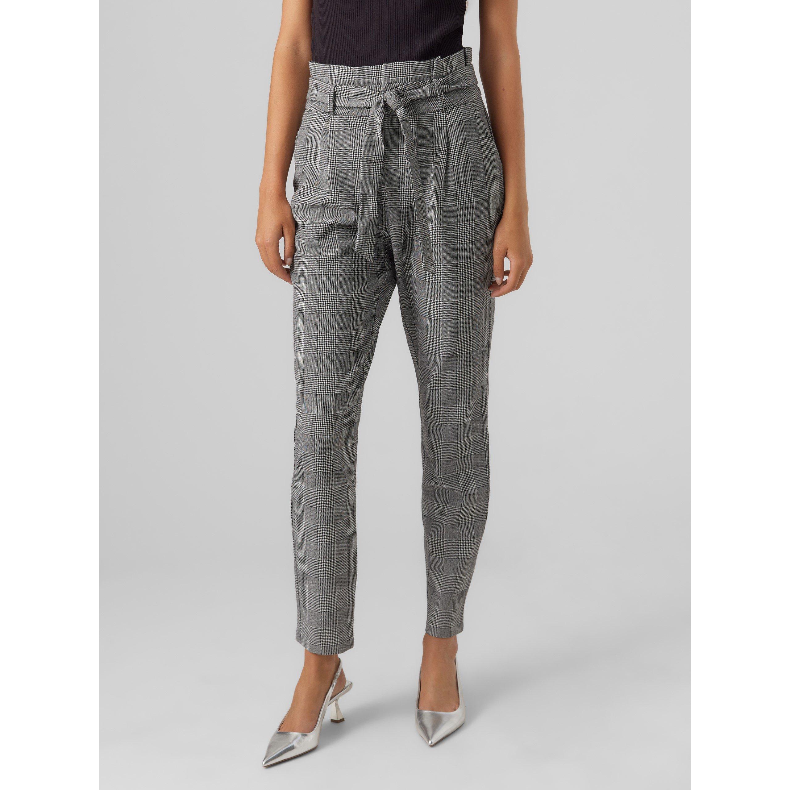 Grey Checks - Vero Moda - Paperbag Trousers - 1