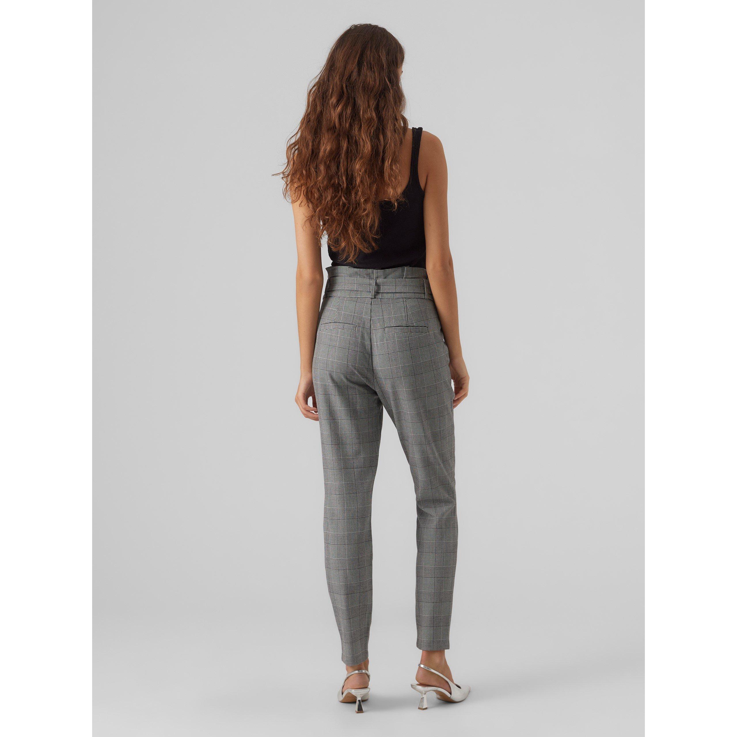 Grey Checks - Vero Moda - Paperbag Trousers - 3