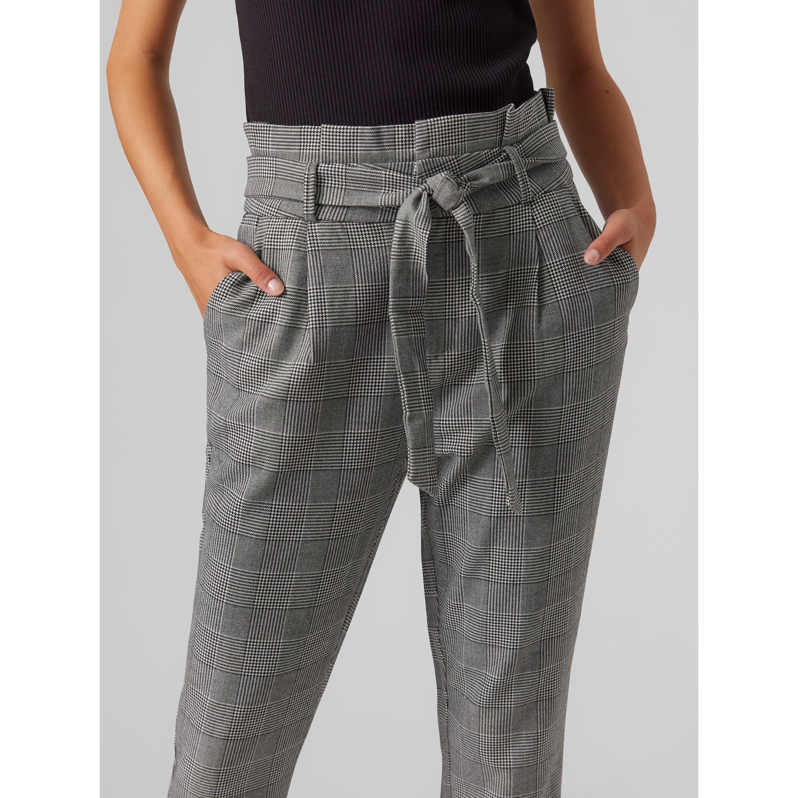 Grey Checks - Vero Moda - Paperbag Trousers - 4