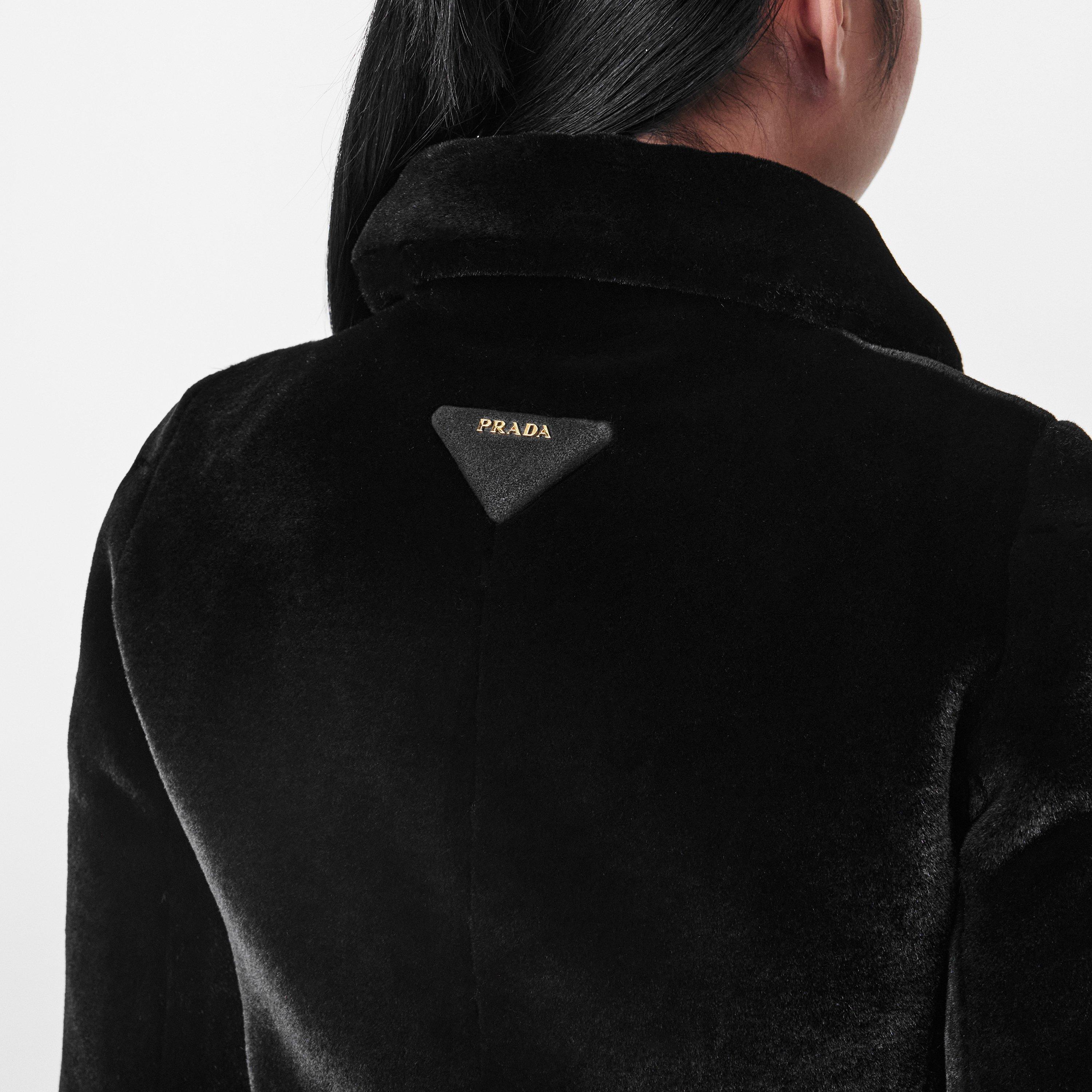 Nero - Prada - Women's Aspen Double-Breasted Long Sleeve Faux Fur Coat - 5