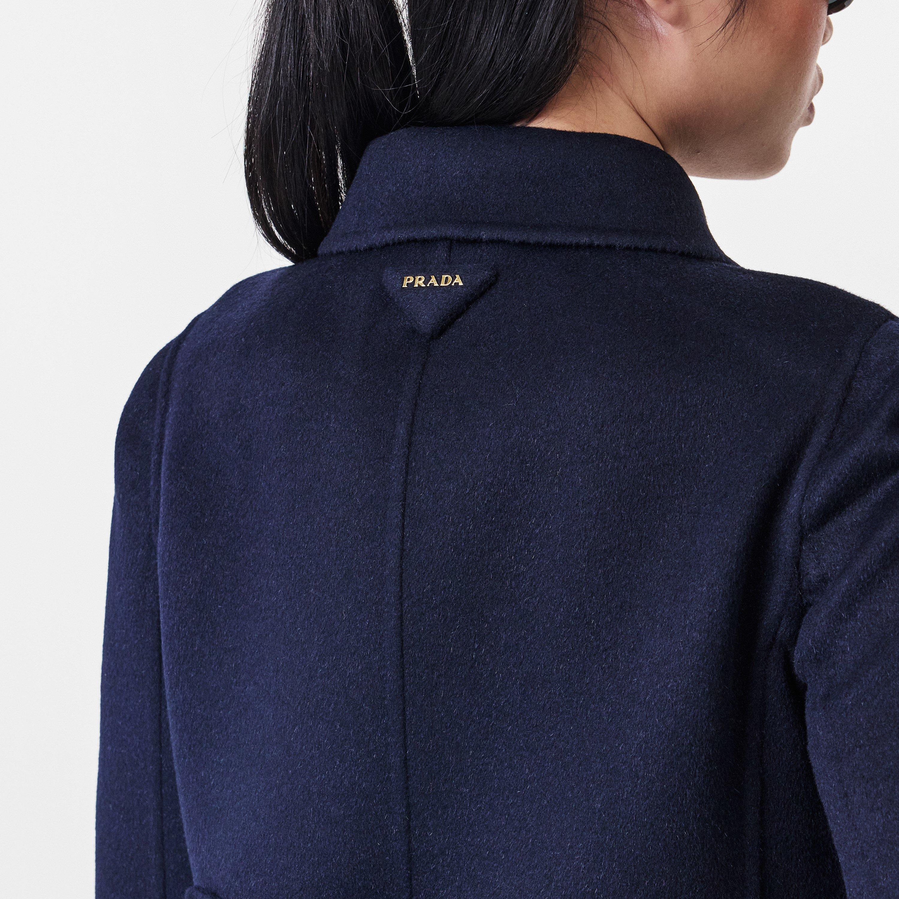 Bleu - Prada - Women's Cash Cashmere Calf Length Long Sleeve Overcoat - 5