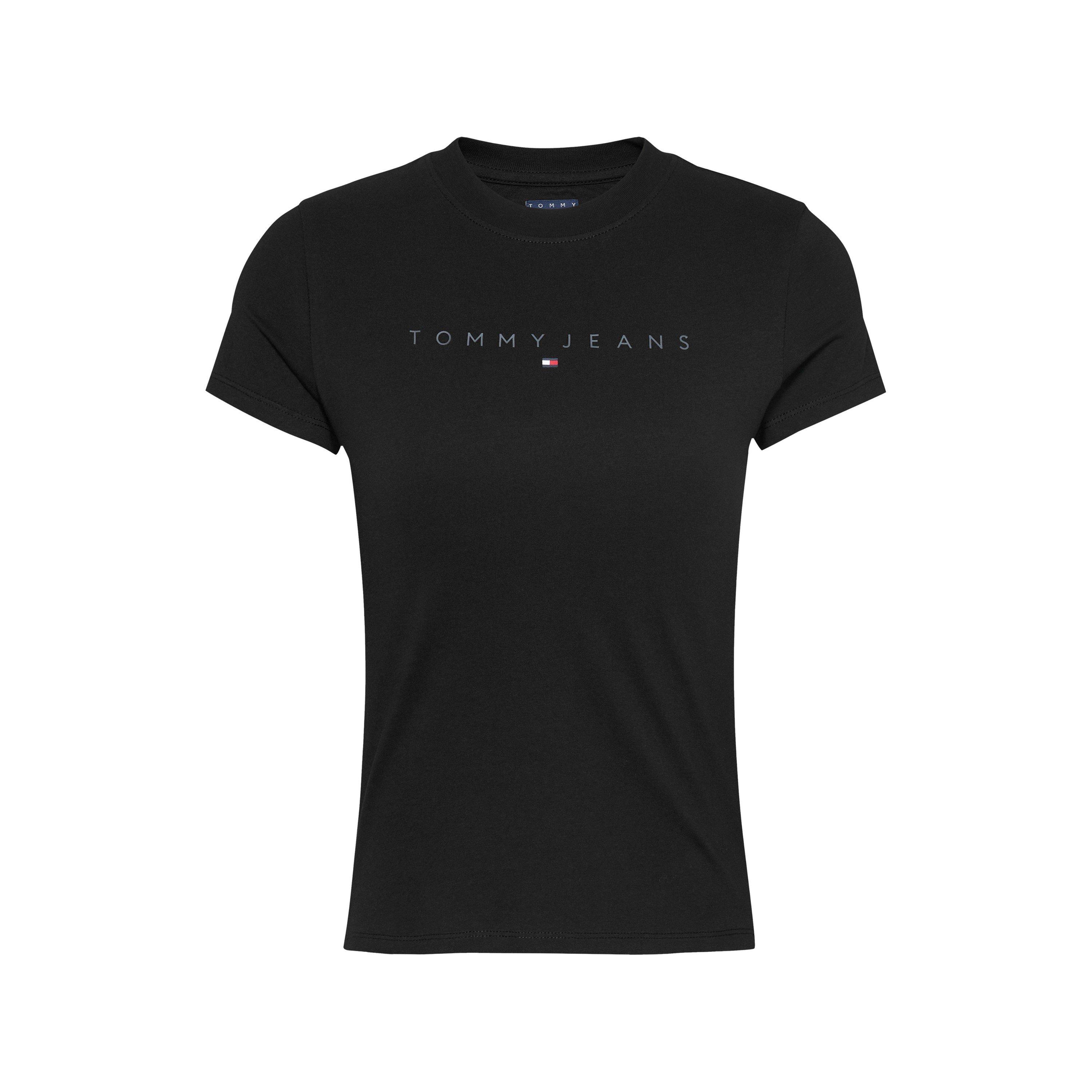 Black BDS - Tommy Jeans - Women's Slim Tonal Linear Regular Fit T-Shirt - 1