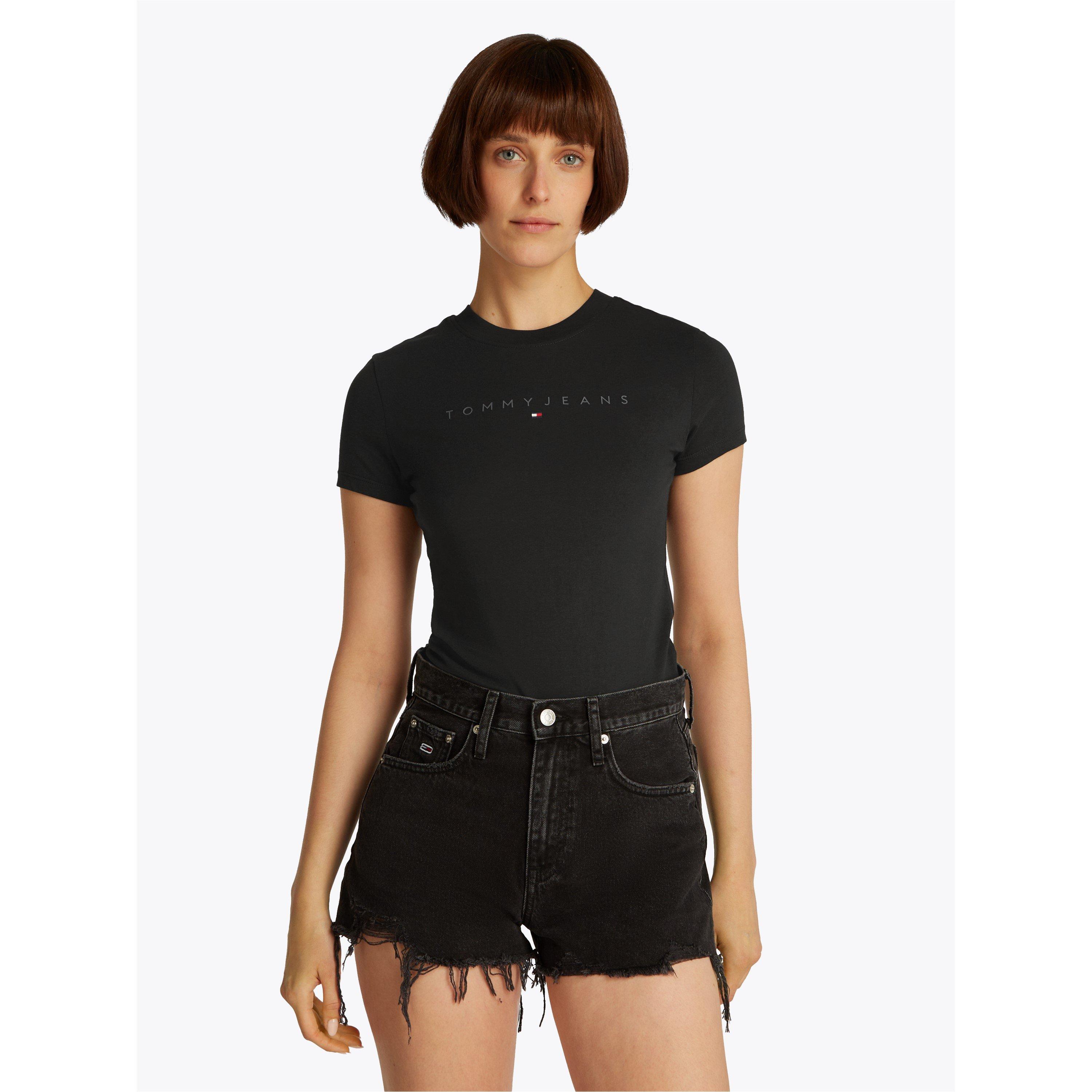 Zwarte BDS - Tommy Jeans - Women's Slim Tonal Linear Regular Fit T-Shirt - 3