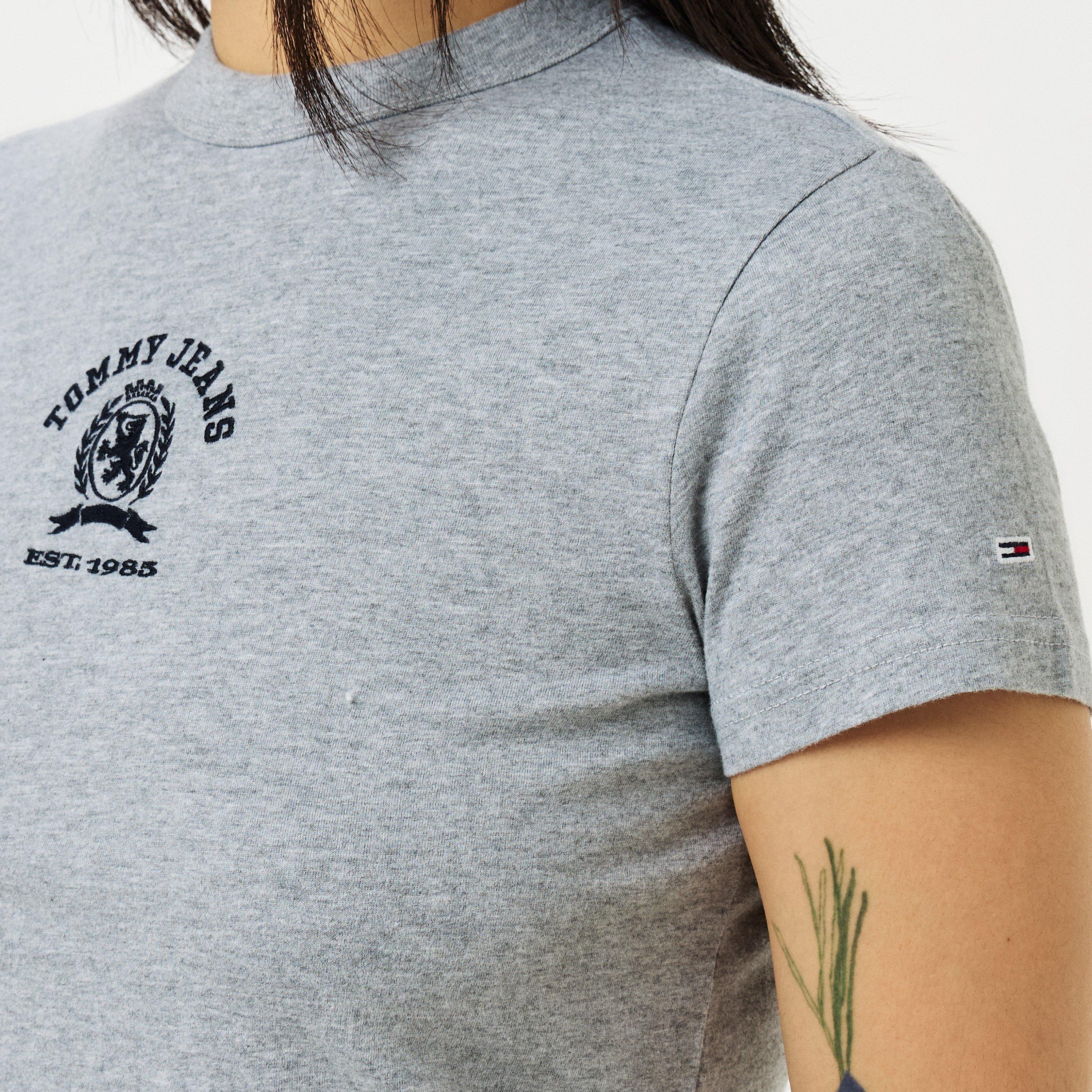 Grey Htr - Tommy Jeans - Women's Varsity Crest T-Shirt - 5