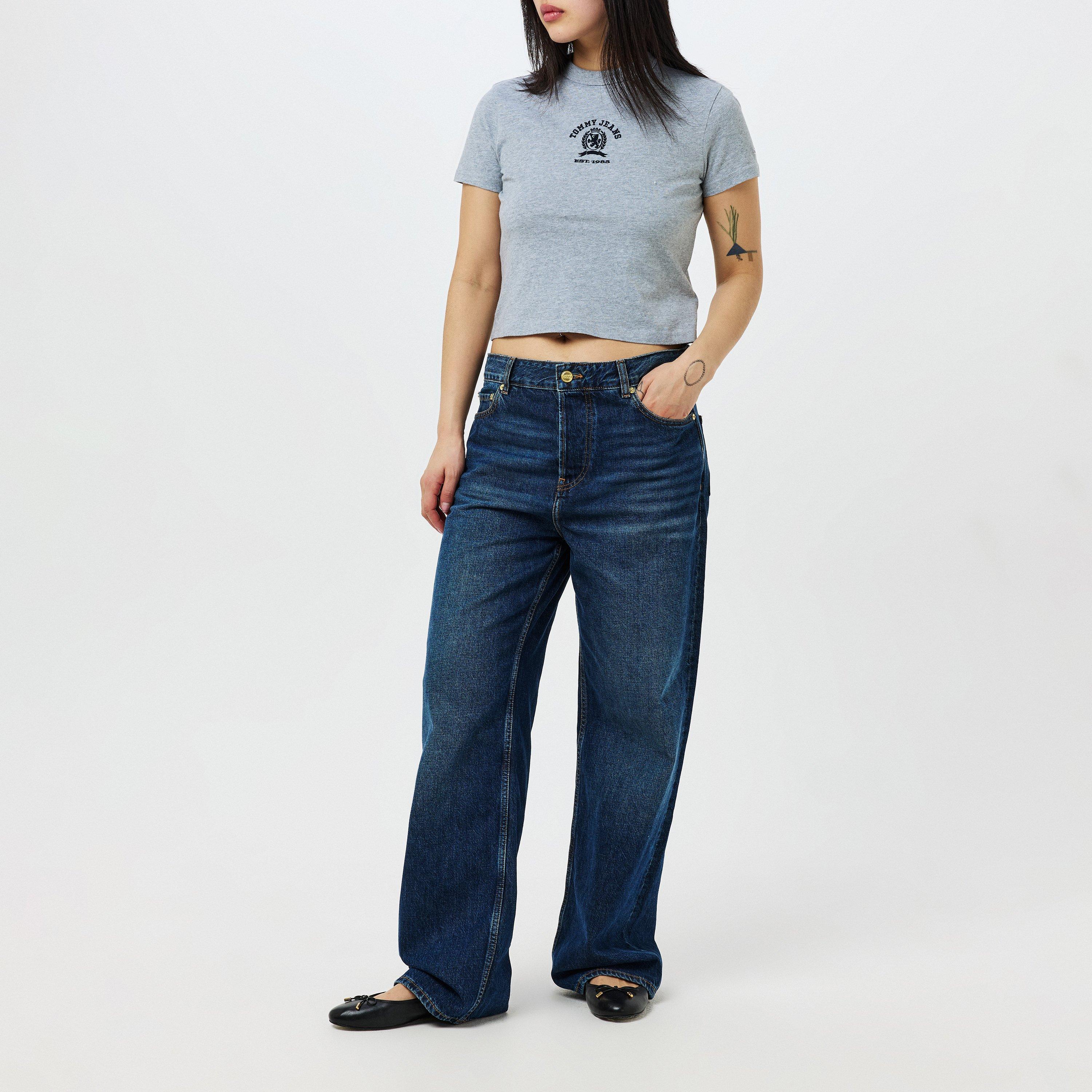 Grey Htr - Tommy Jeans - Women's Varsity Crest T-Shirt - 7