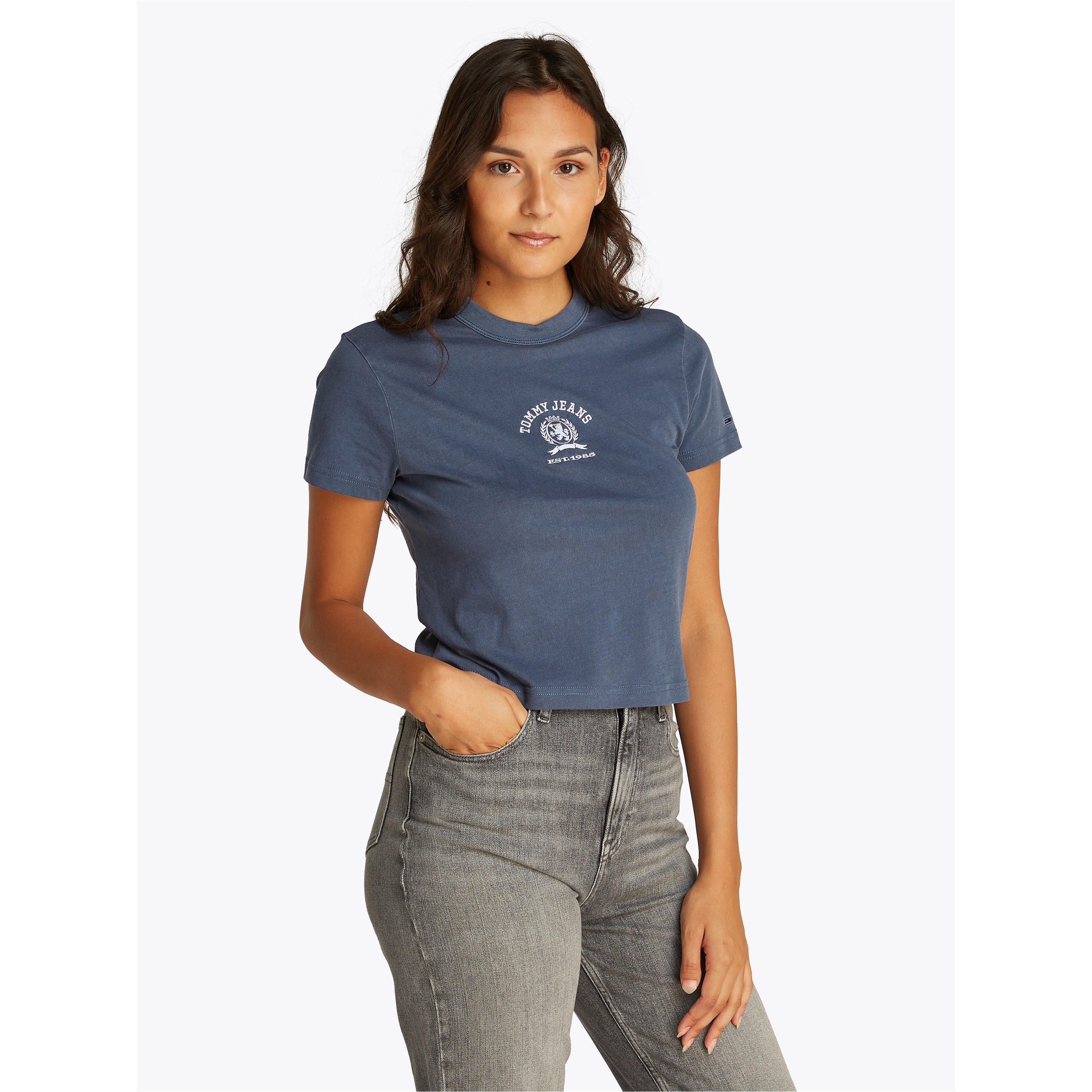 Tommy Jeans Women's Varsity Crest Crew Neck T-Shirt - Dark Night Navy - 8 (XS)