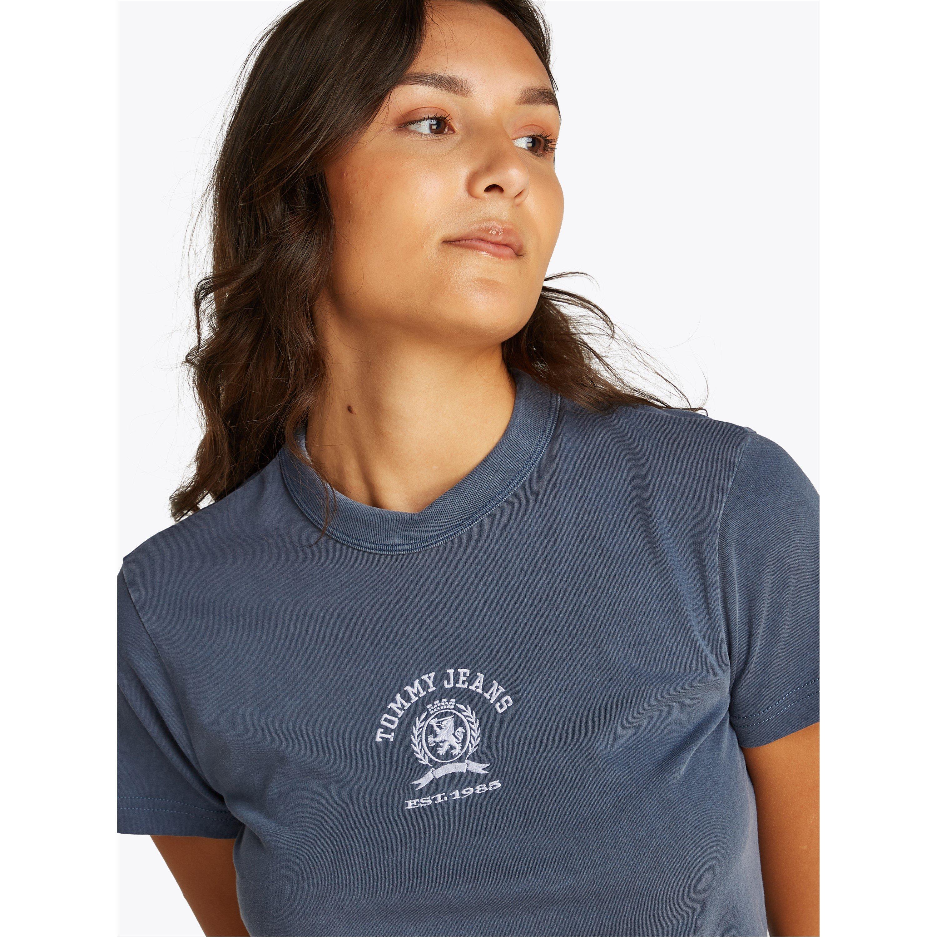 Nuit Noire Marine - Tommy Jeans - Women's Varsity Crest Crew Neck T-Shirt - 2