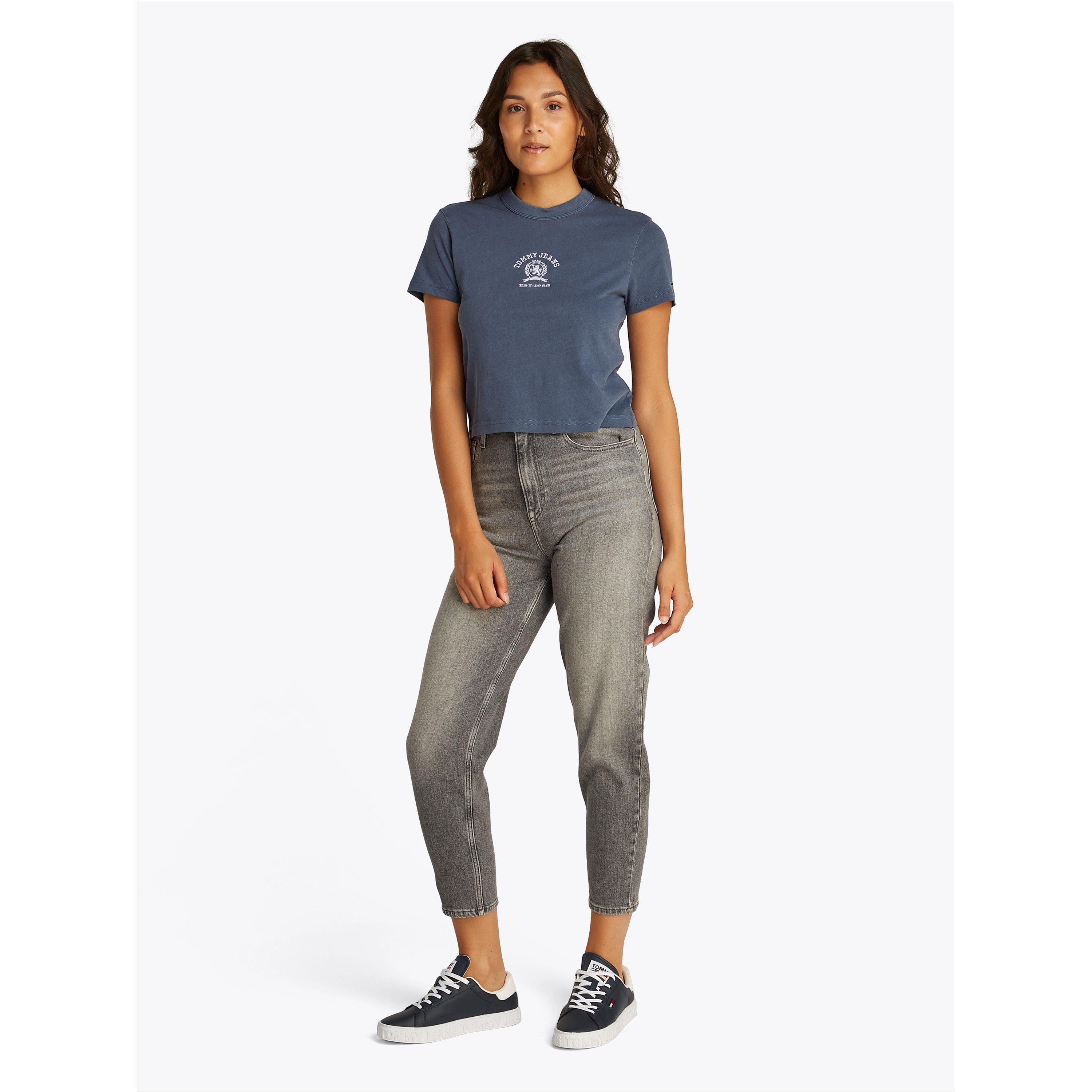 Nuit Noire Marine - Tommy Jeans - Women's Varsity Crest Crew Neck T-Shirt - 3