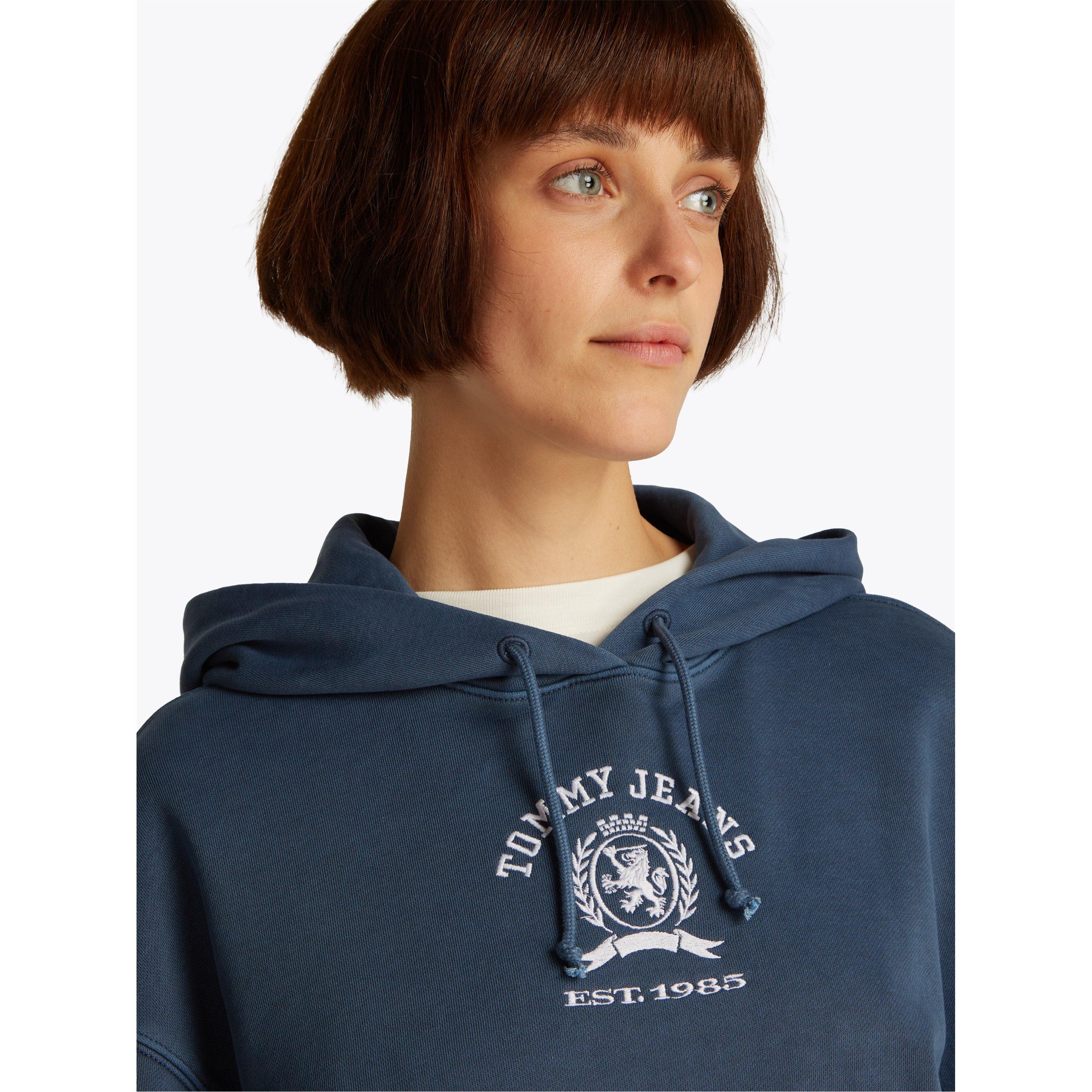 Mørk Nat Navy - Tommy Jeans - Women's Cropped Varsity Crest Hoodie - 2