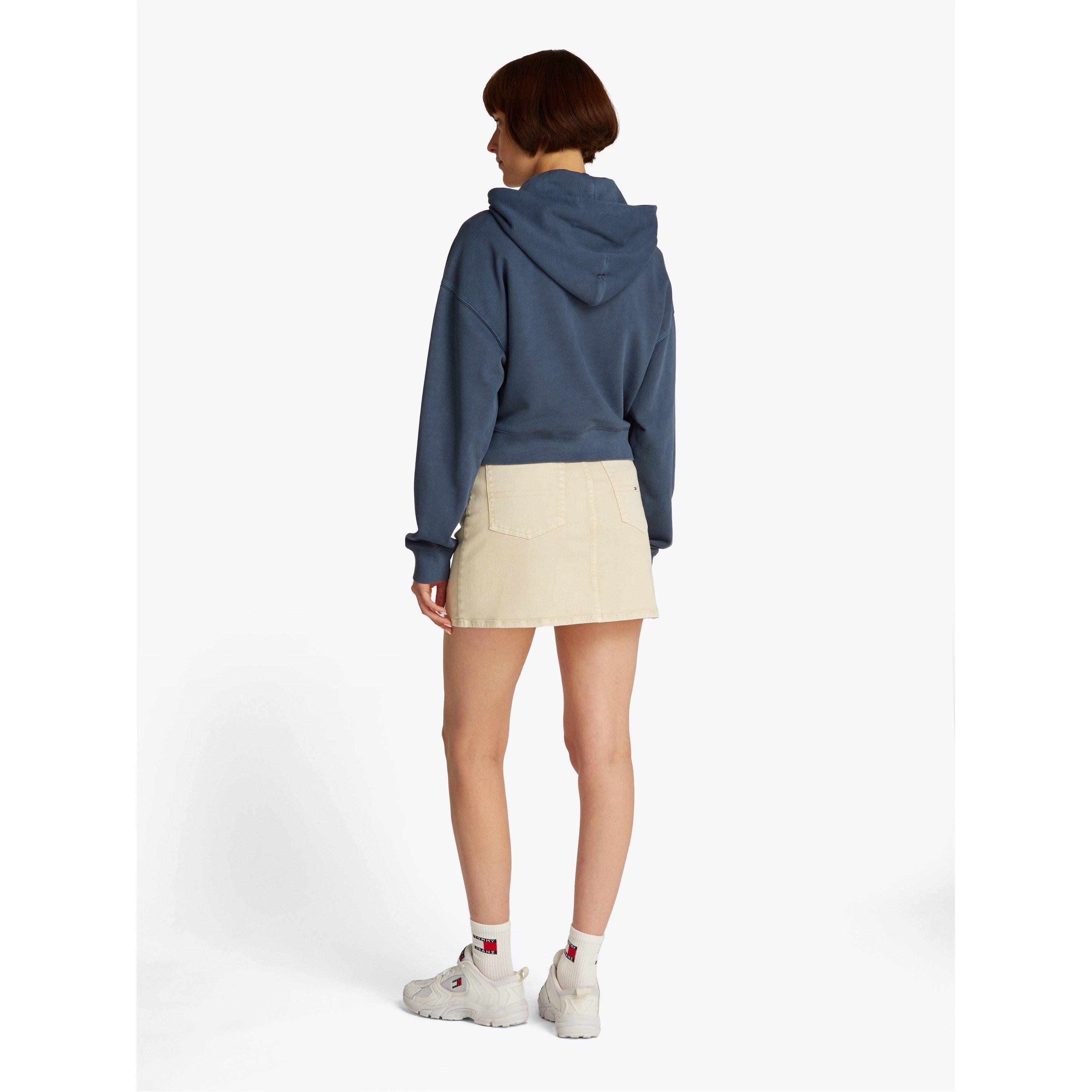Mørk Nat Navy - Tommy Jeans - Women's Cropped Varsity Crest Hoodie - 4