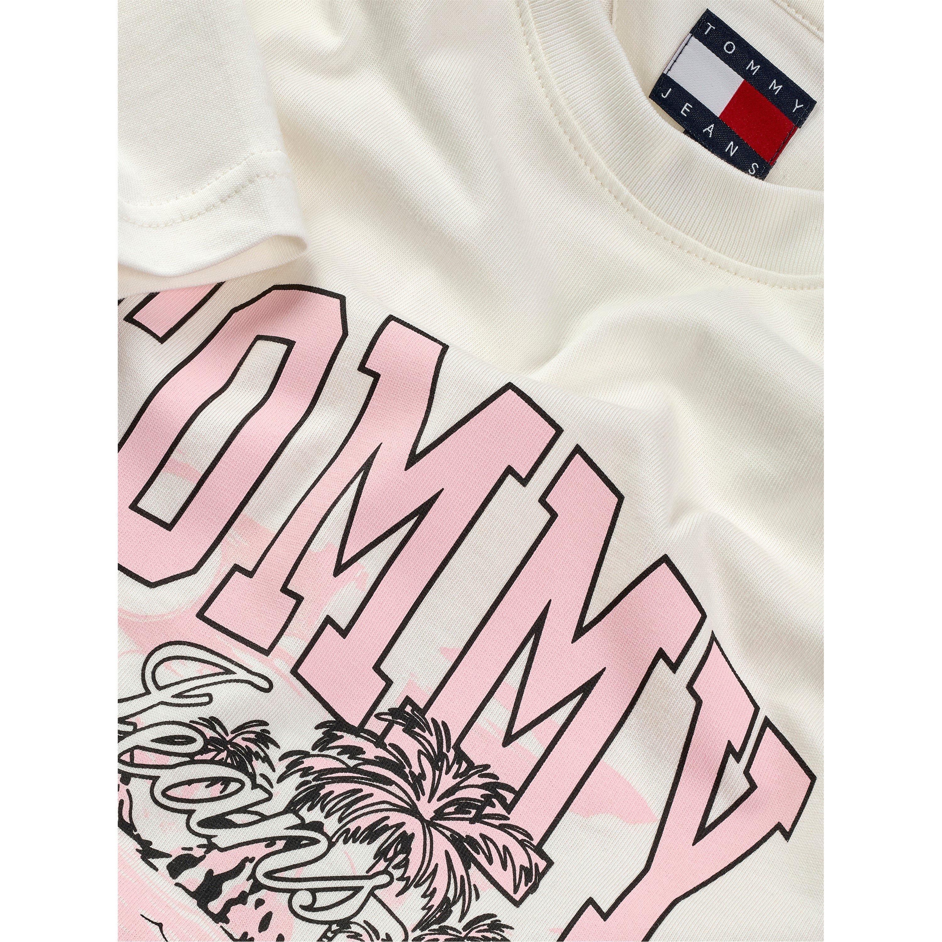 Ecru - Tommy Jeans - Women's Regular Fit Tonal Tropics T-Shirt - 7