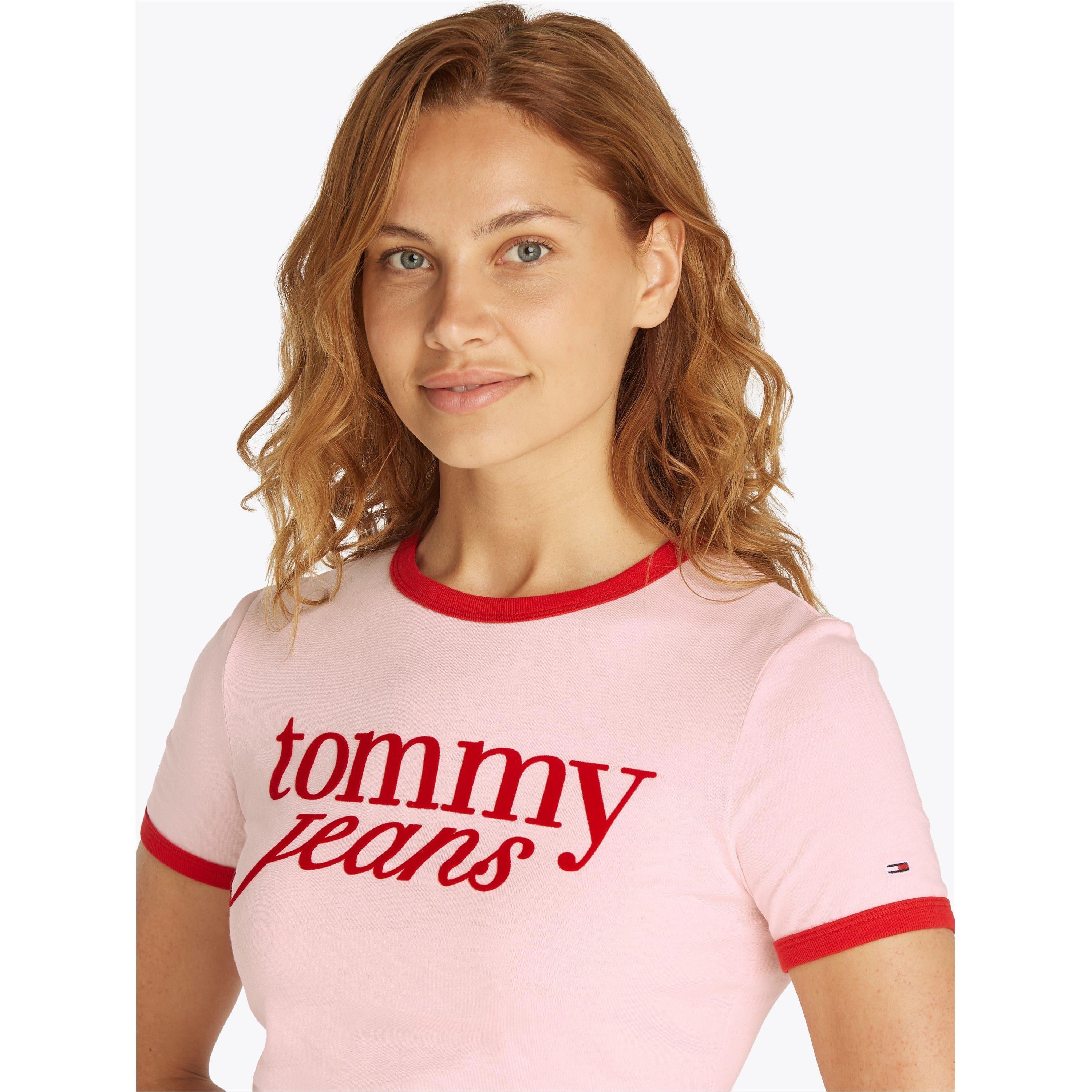 Dragocjeno roza - Tommy Jeans - Women's Script Slim Fit T-Shirt - 4