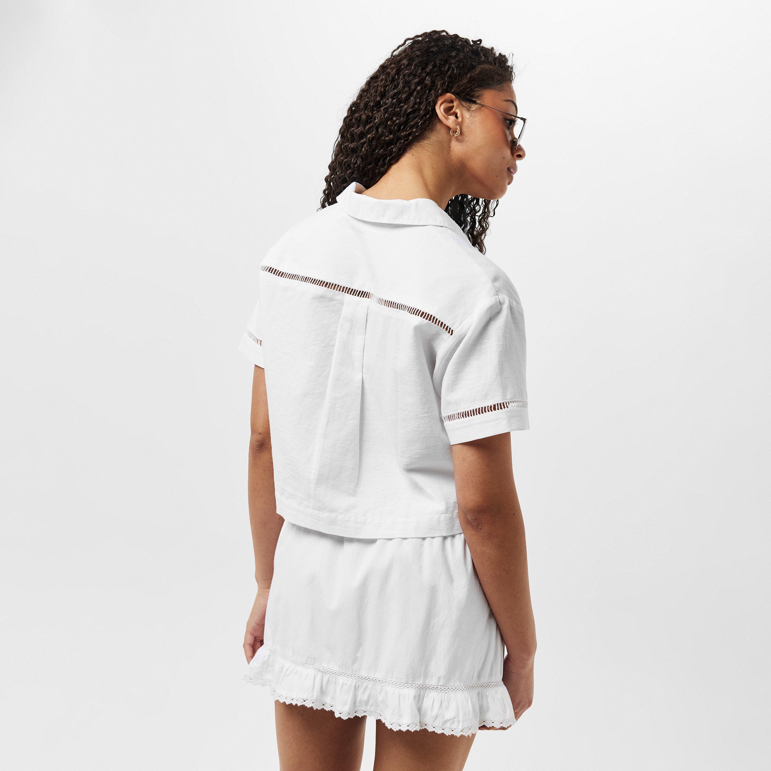 Bright White - Jack Wills - Linen Broderie Shirt - 4