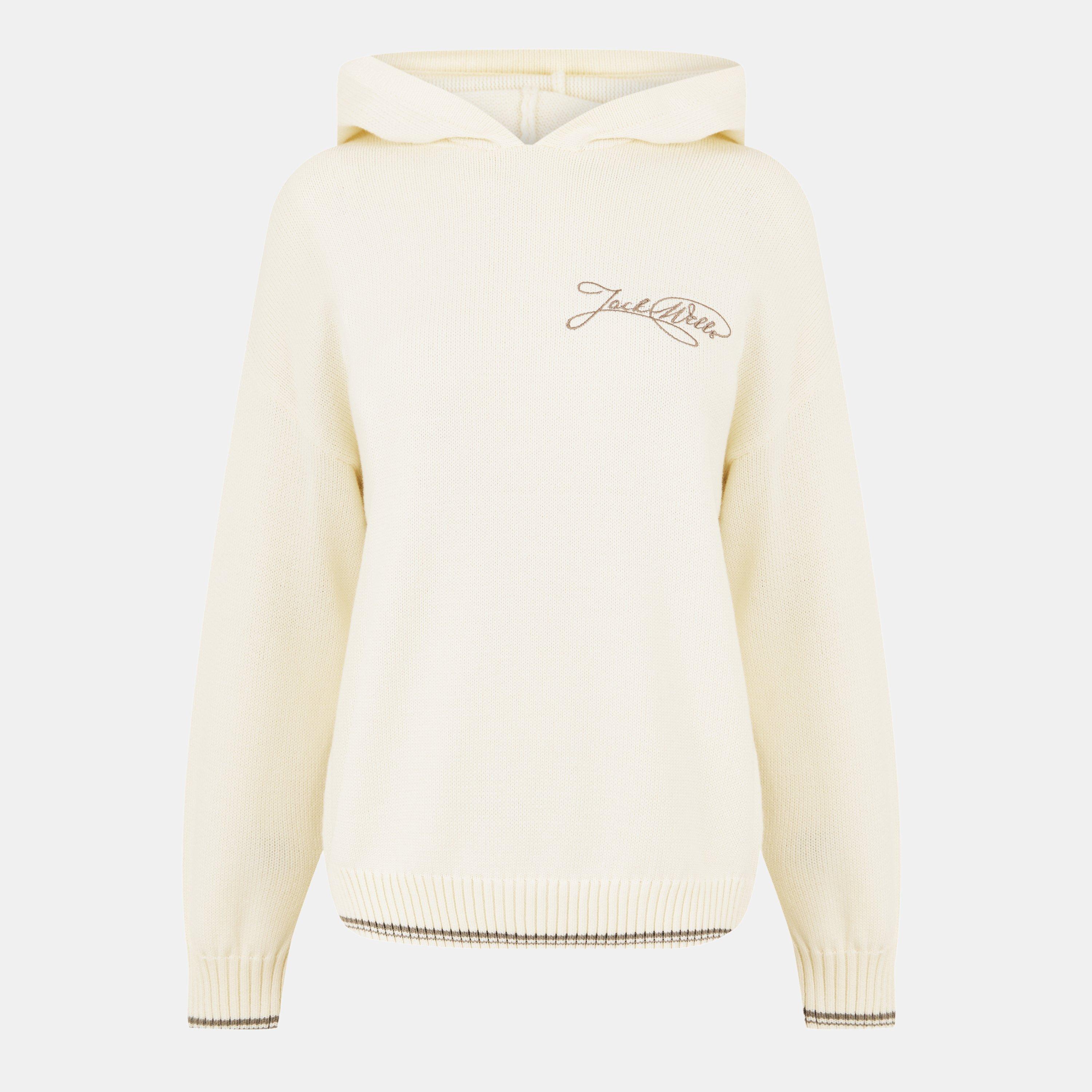 Vintage White - Jack Wills - Women's Knitted Hoodie - 1