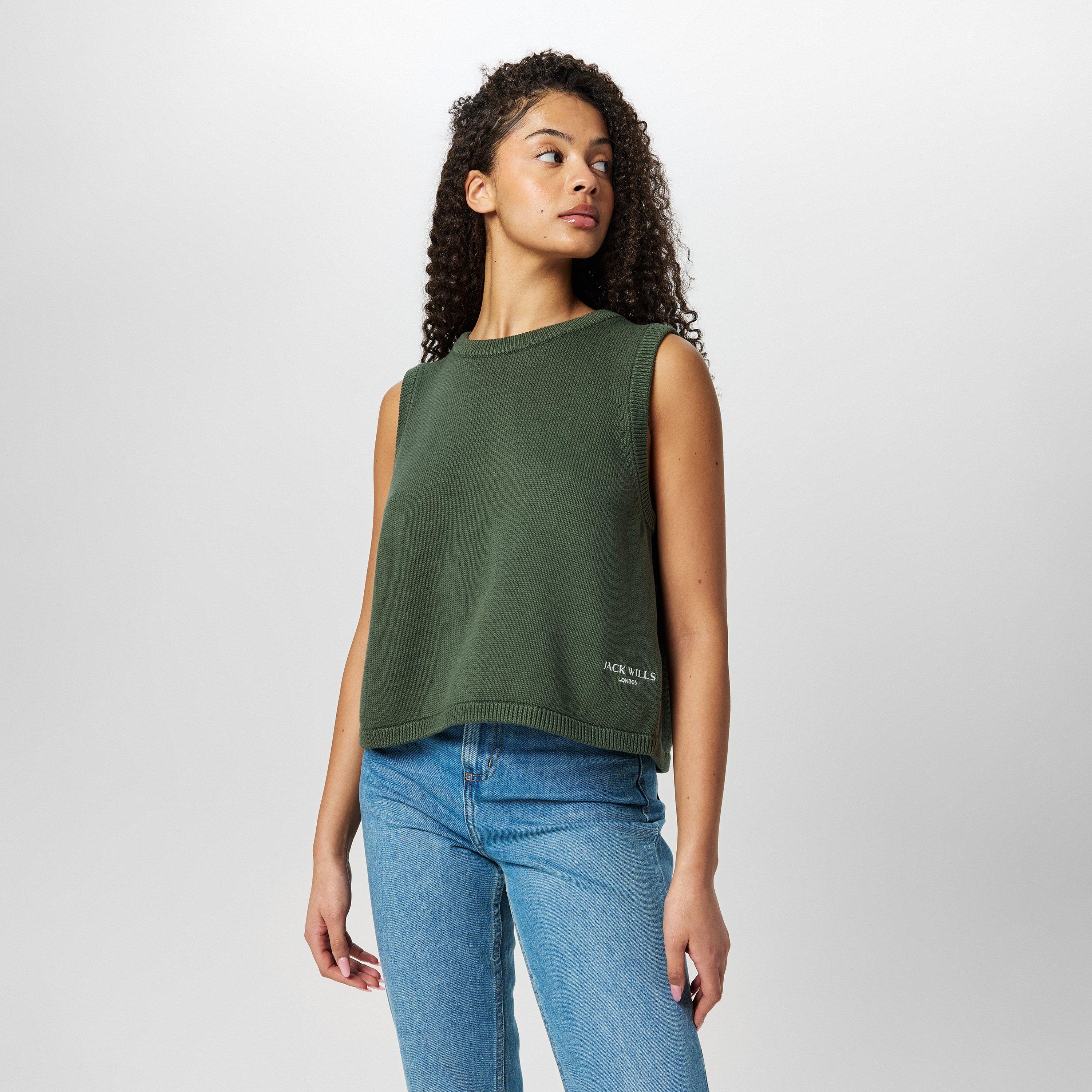 Khaki - Jack Wills - Open Back Sweater Vest - 3