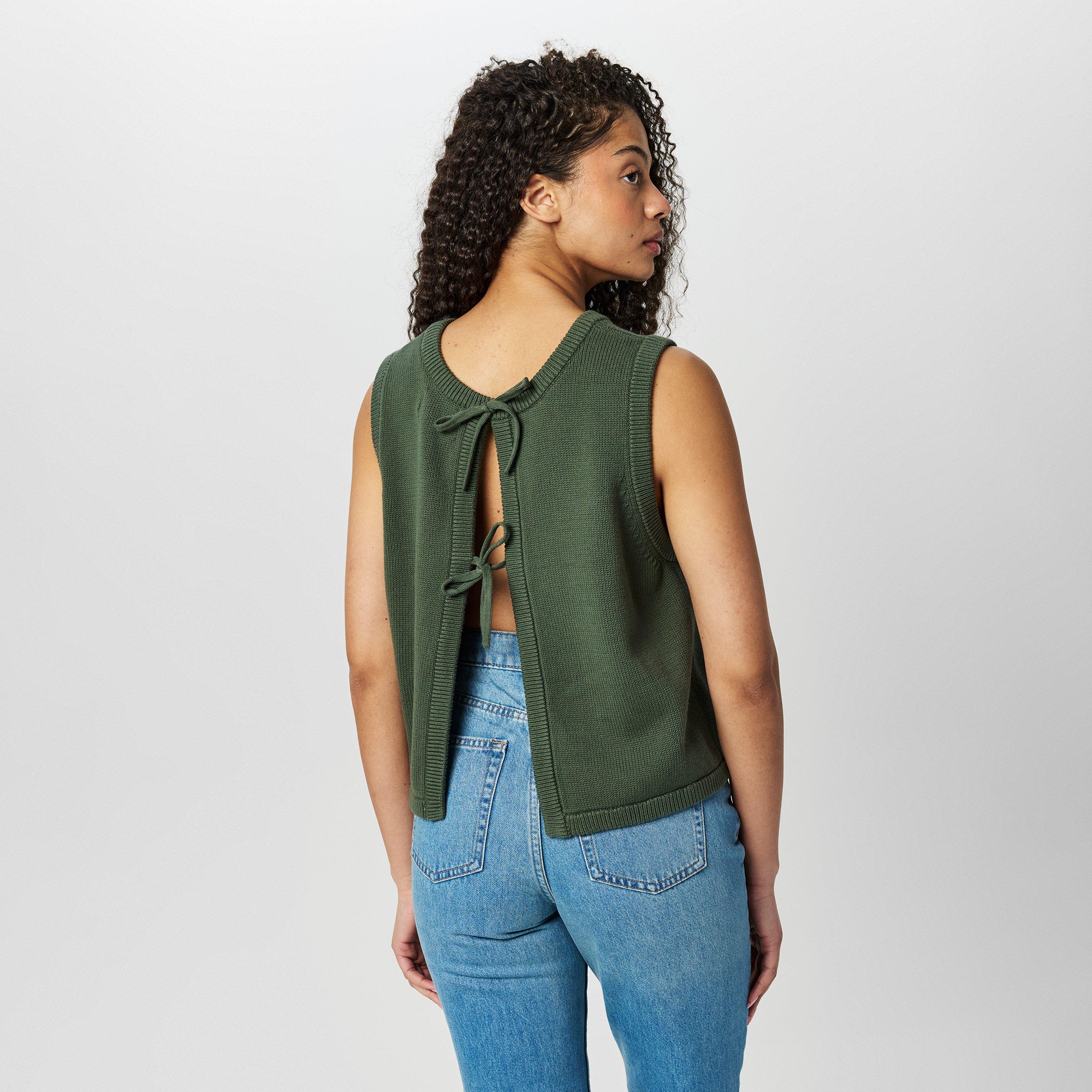 Khaki - Jack Wills - Open Back Sweater Vest - 4
