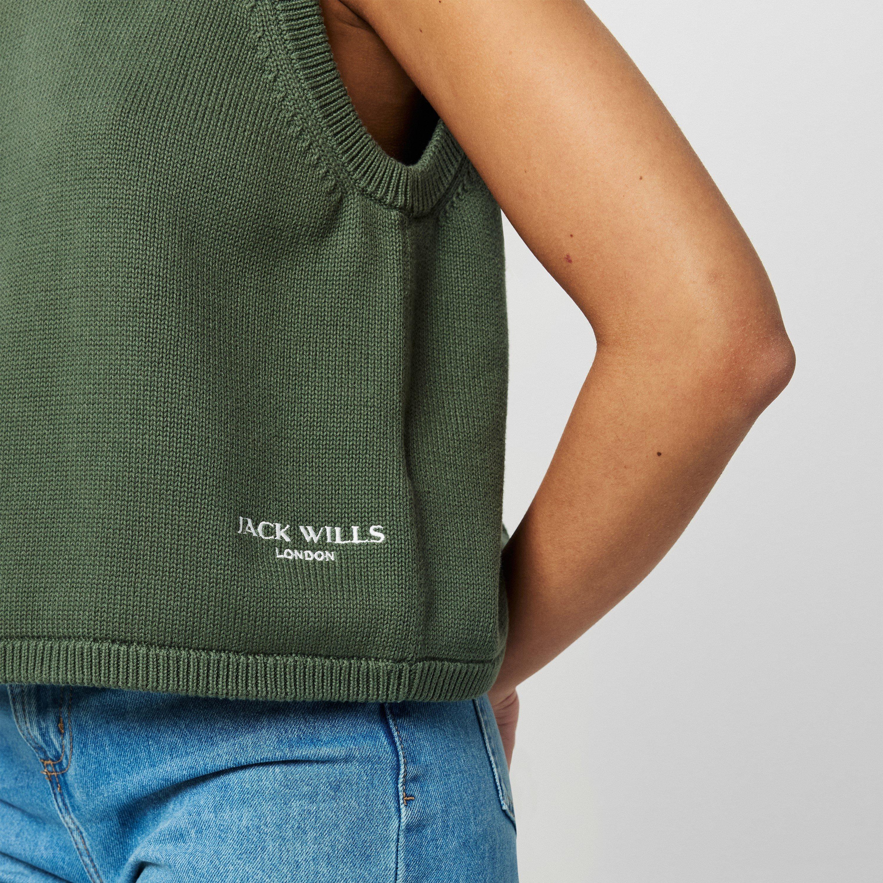 Khaki - Jack Wills - Open Back Sweater Vest - 5