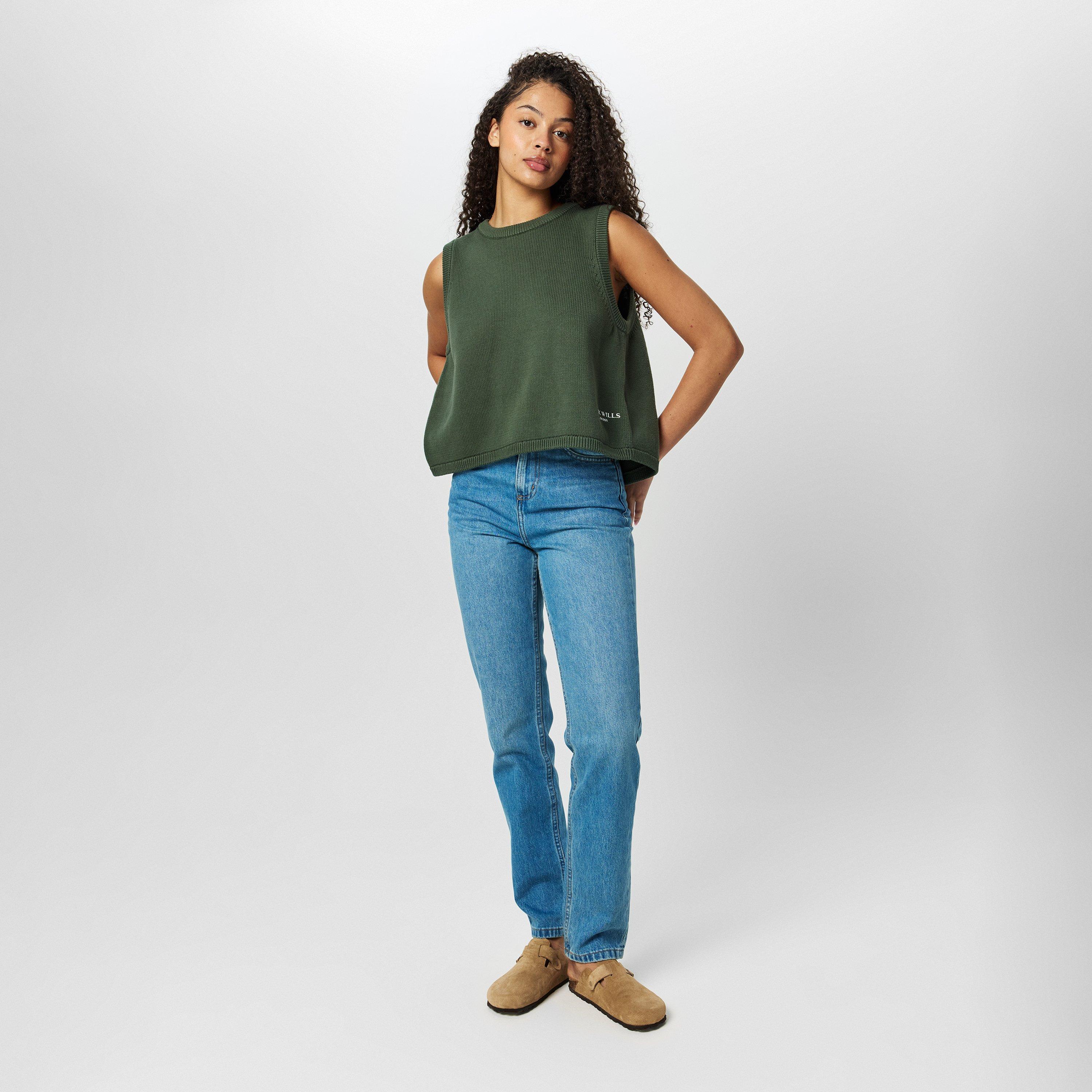 Khaki - Jack Wills - Open Back Sweater Vest - 6