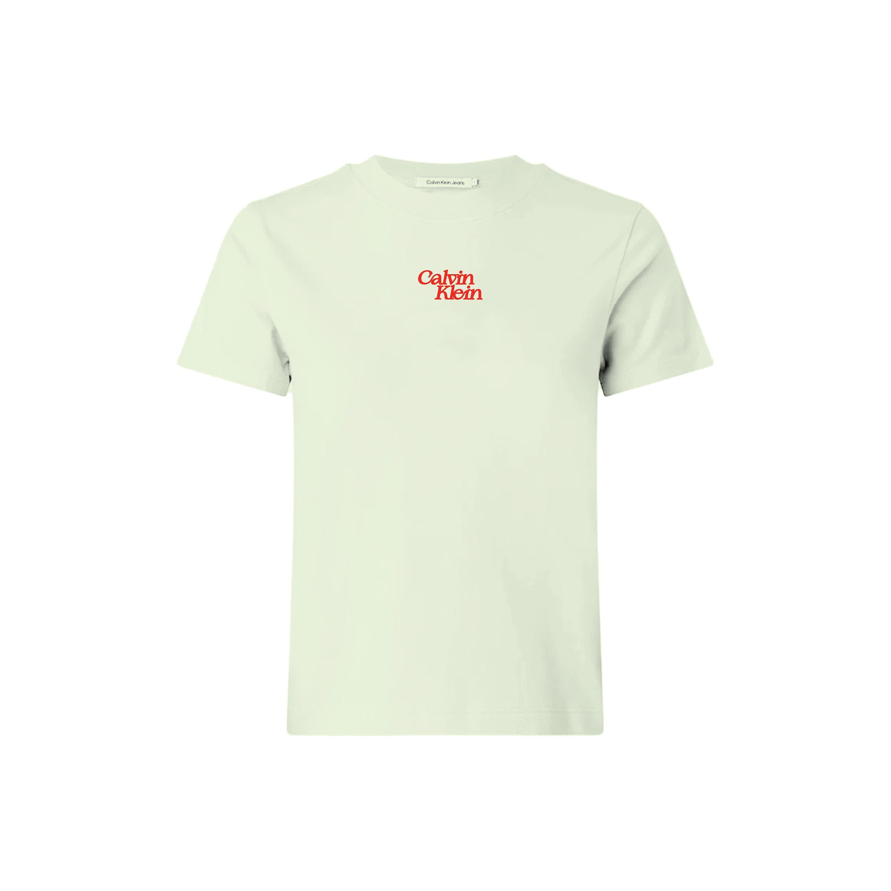 Mint Julep - Calvin Klein Jeans - Women's Short-Sleeve Flocked Logo Cotton Regular Fit T-Shirt