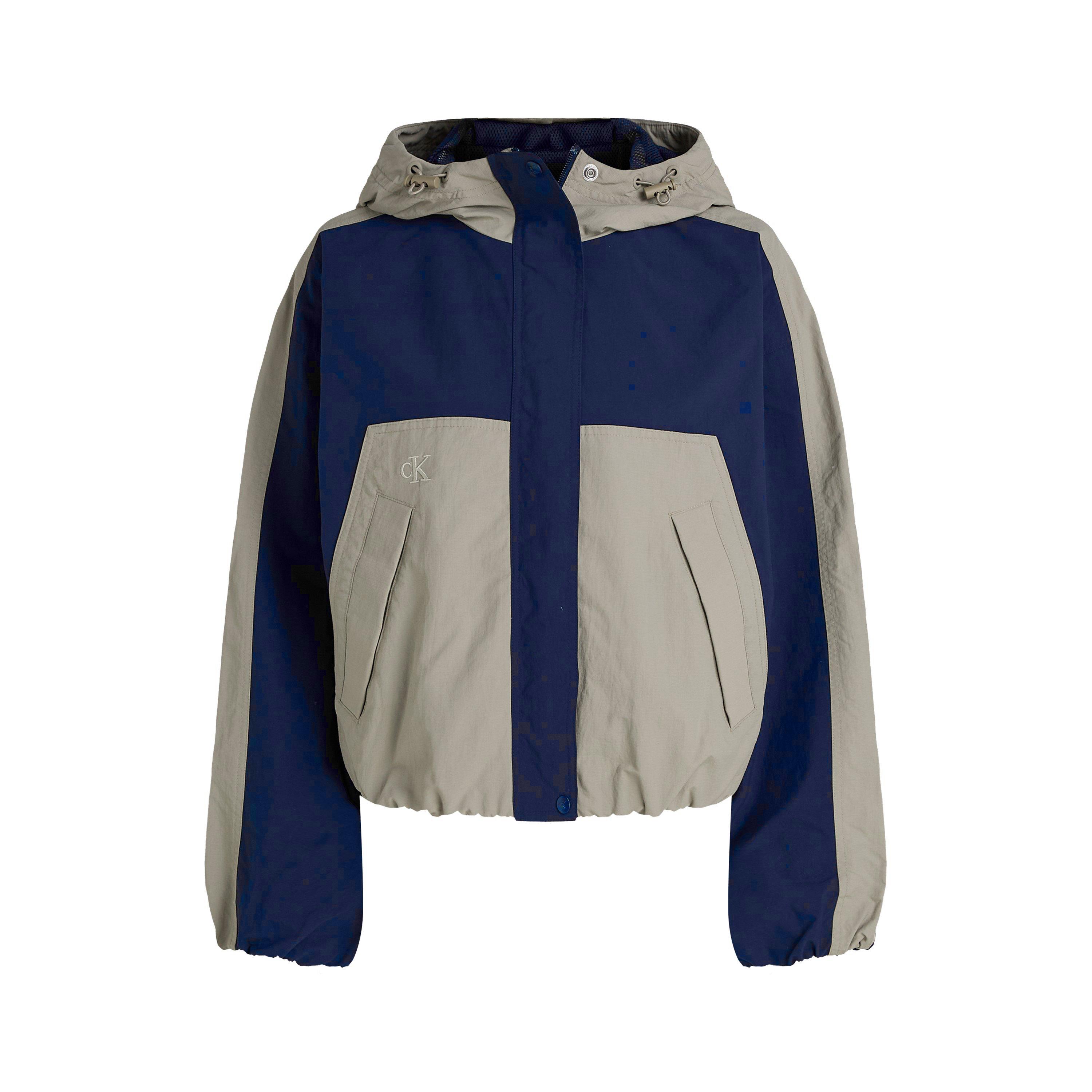 L Oak/Sky Capt - Calvin Klein Jeans - Women's Short Rain Anorak - 1