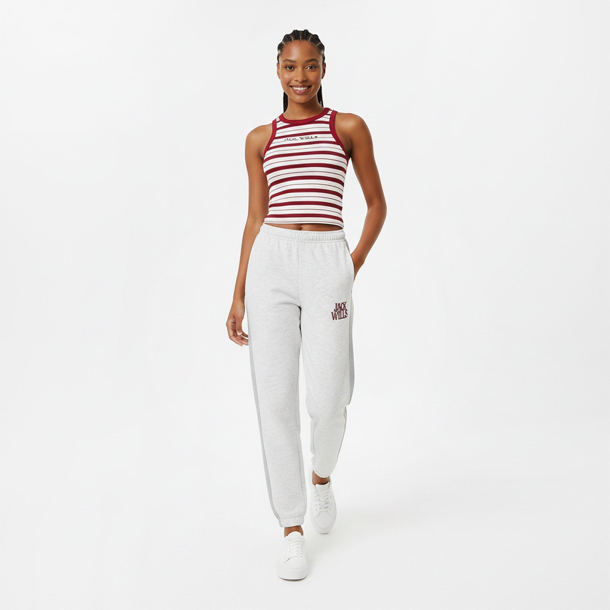 Lys lyng - Jack Wills - Women's JW Contrast Logo Closed Hem Fleece Joggers - 5