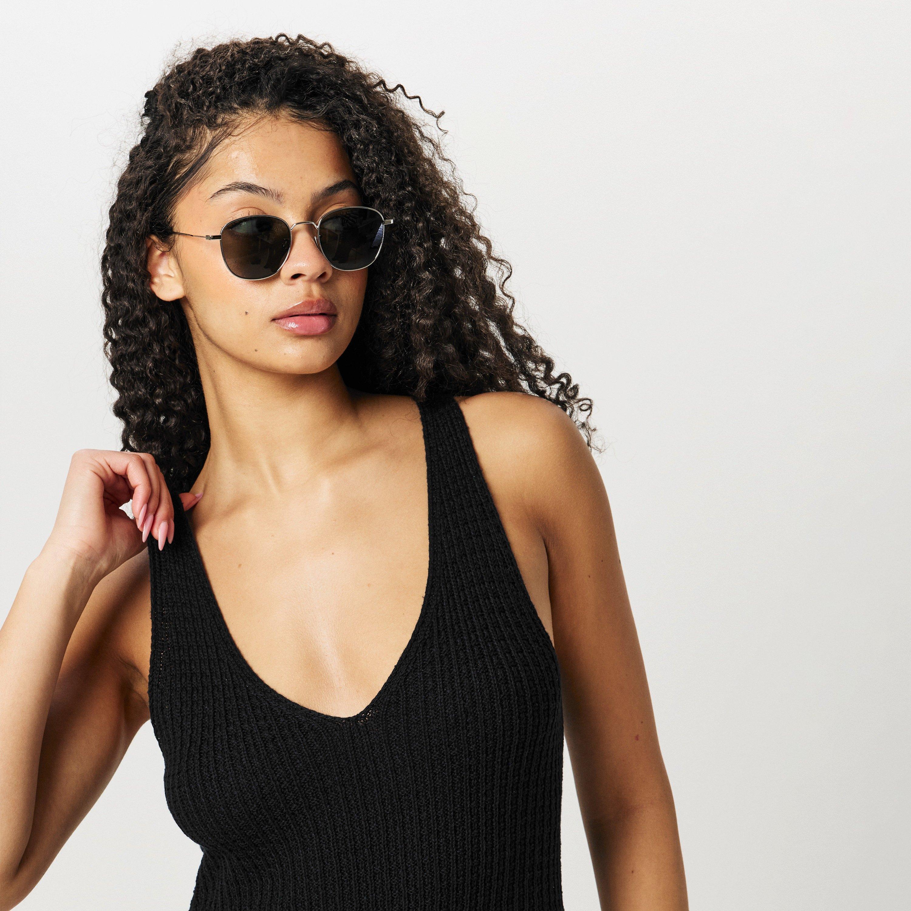 Black - Jack Wills - Stitchy V-Neck Mini Knitted Jumper Dress - 5