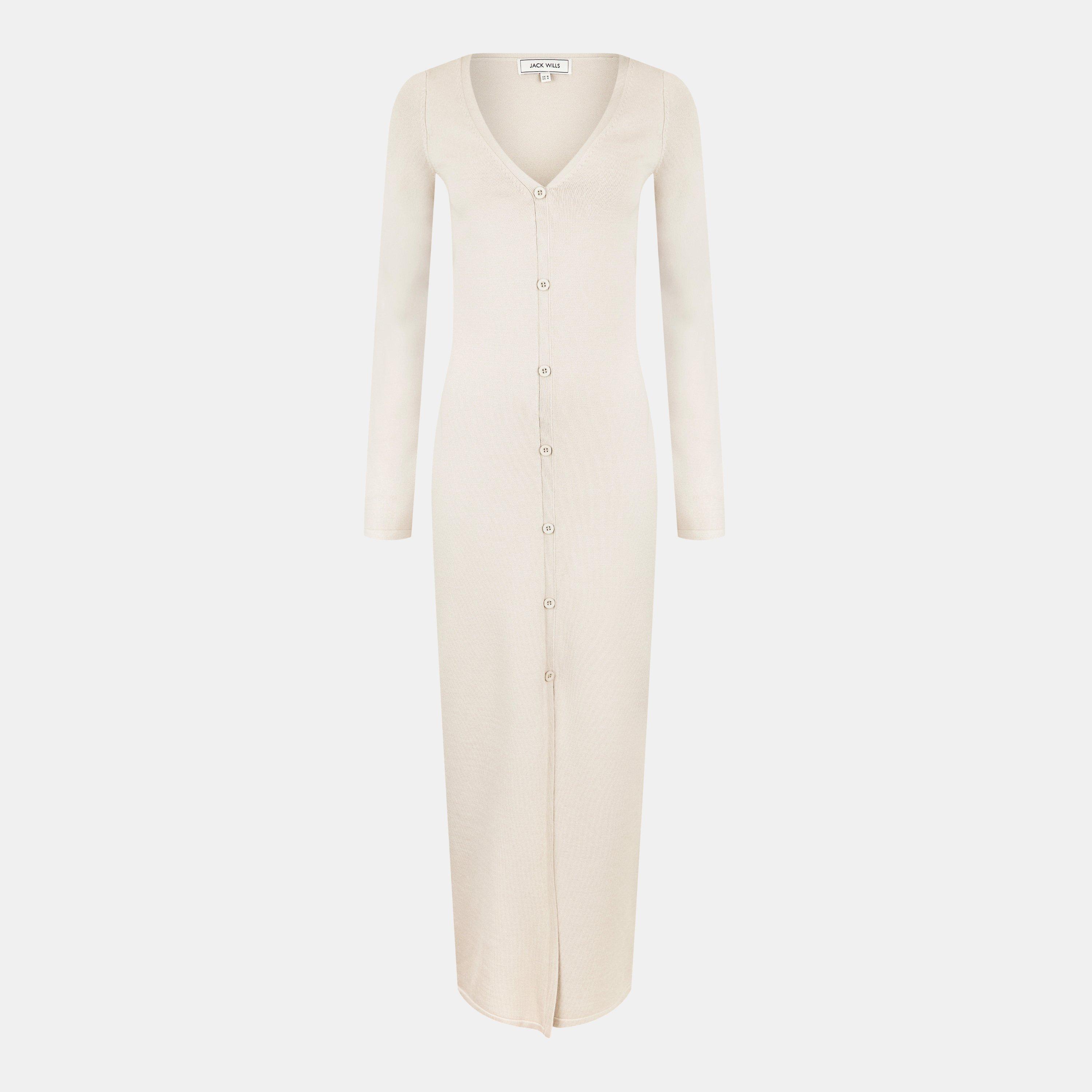 Stone Marl - Jack Wills - Women's Sparkle Button Maxi Jumper Dress - 1