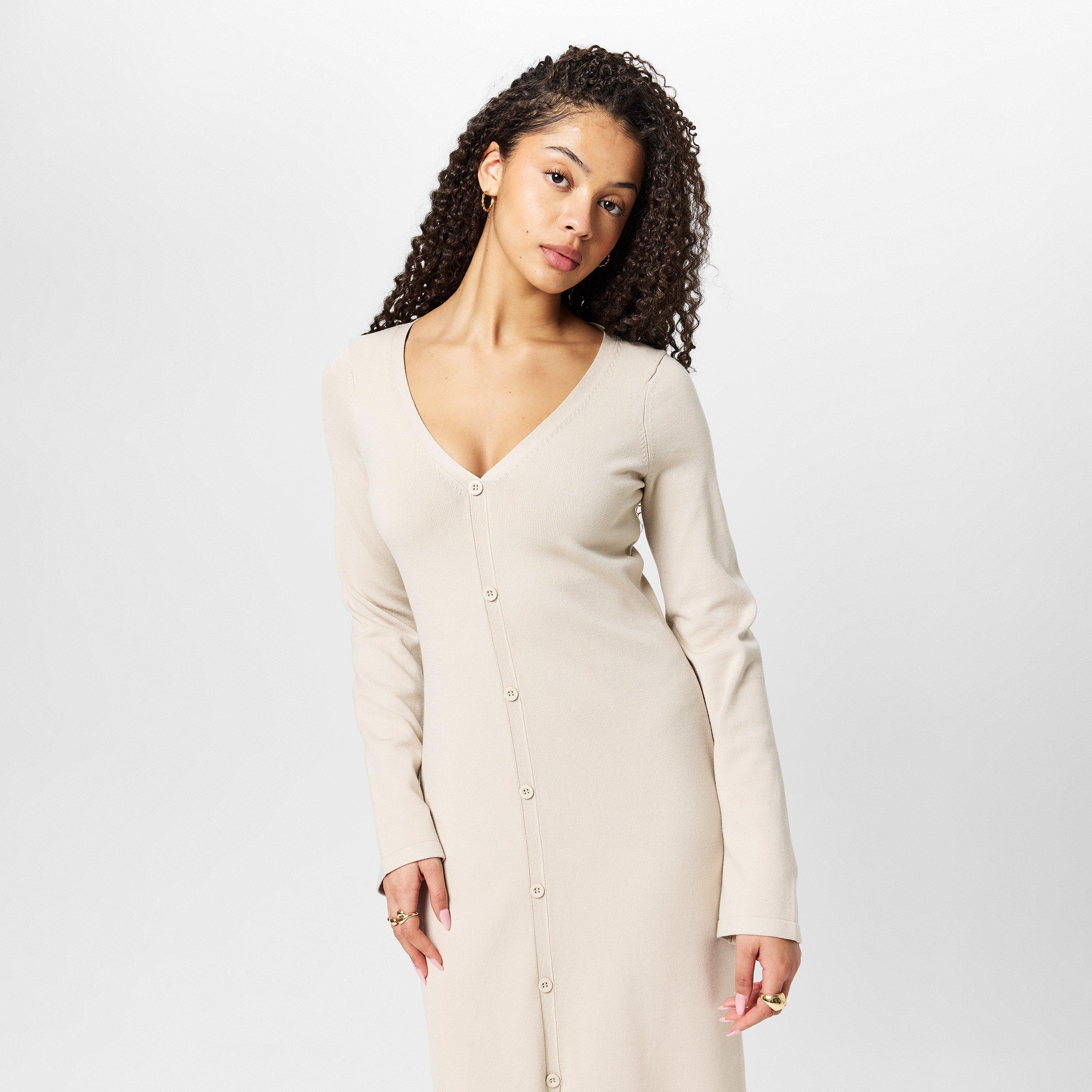 Stone Marl - Jack Wills - Sparkle Button Maxi Jumper Dress - 3