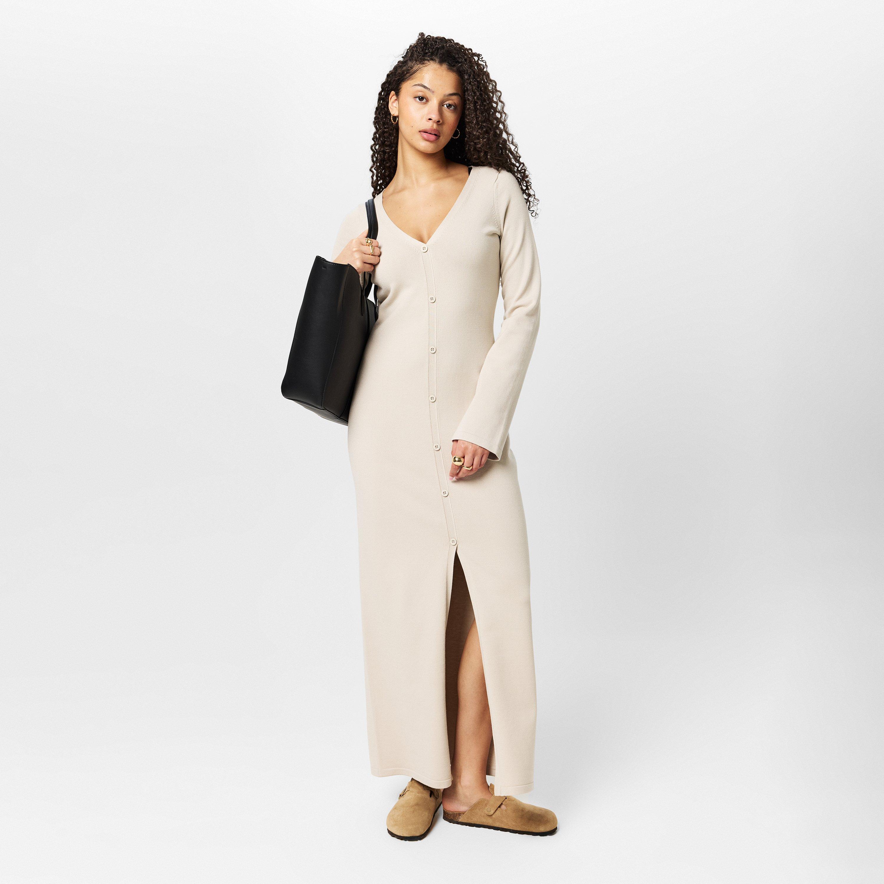 Stone Marl - Jack Wills - Sparkle Button Maxi Jumper Dress - 4