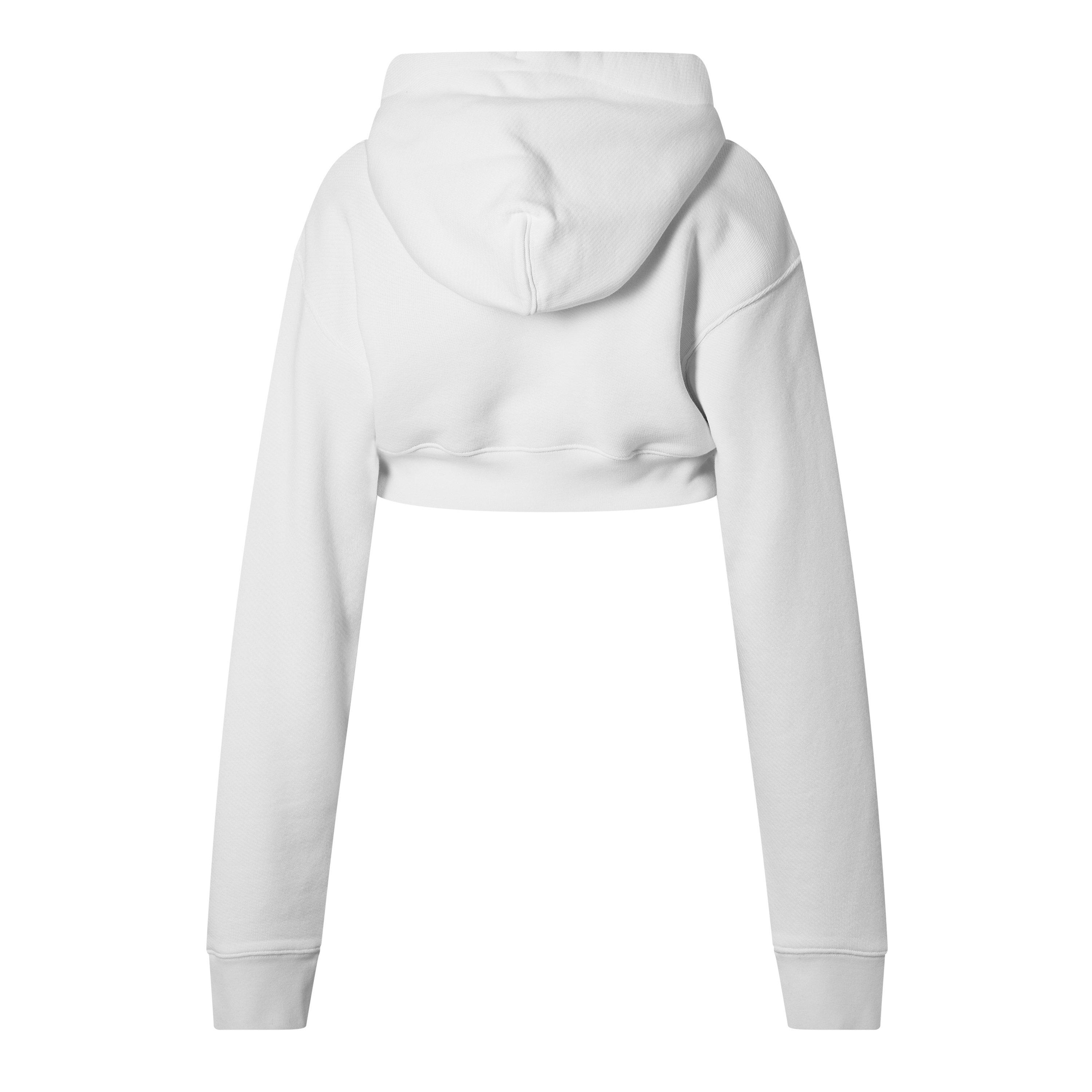White - Off White - Women's Cropped Logo Hoodie - 2