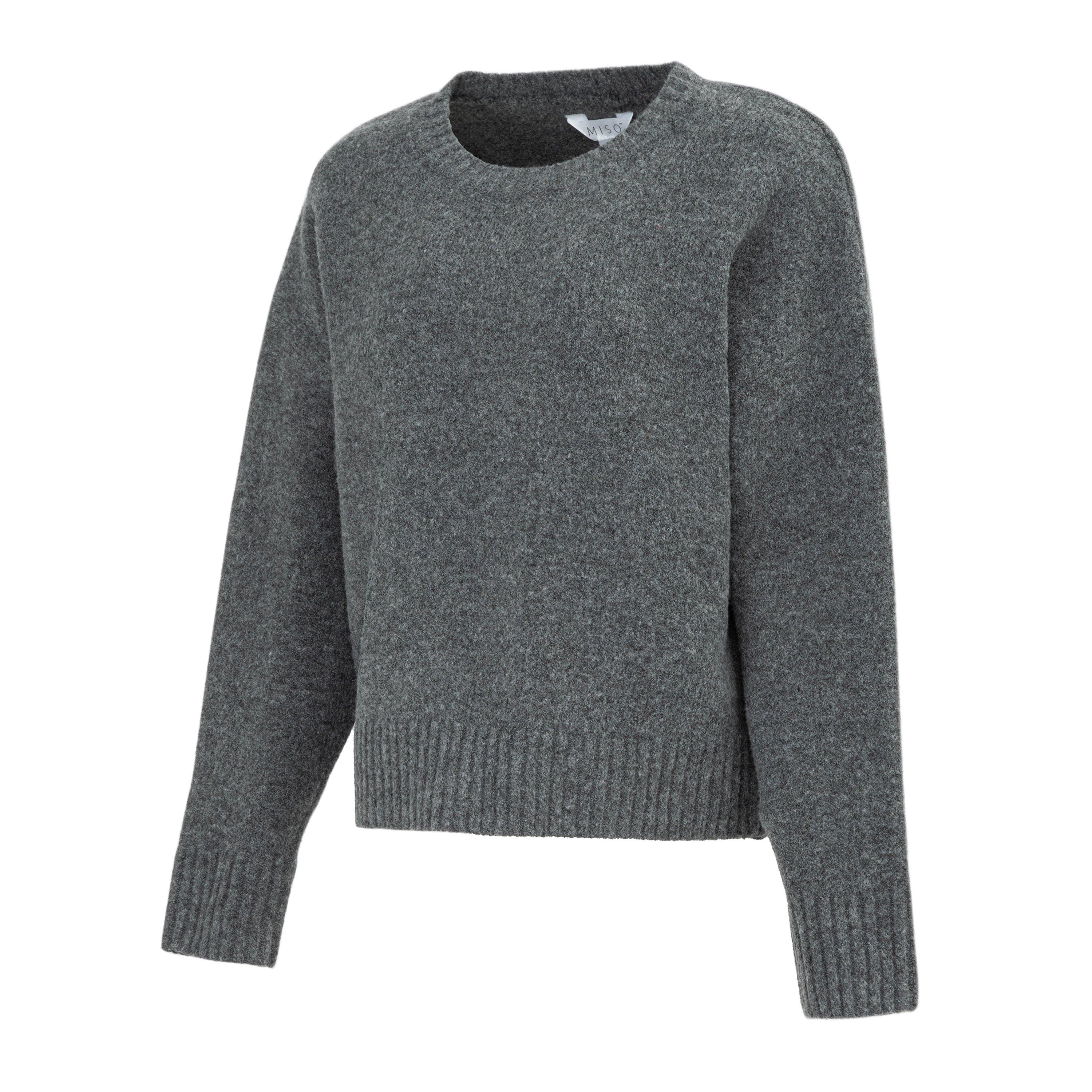 Charcoal - Miso - Ladies Crew Neck Long Sleeve Sweater - 3