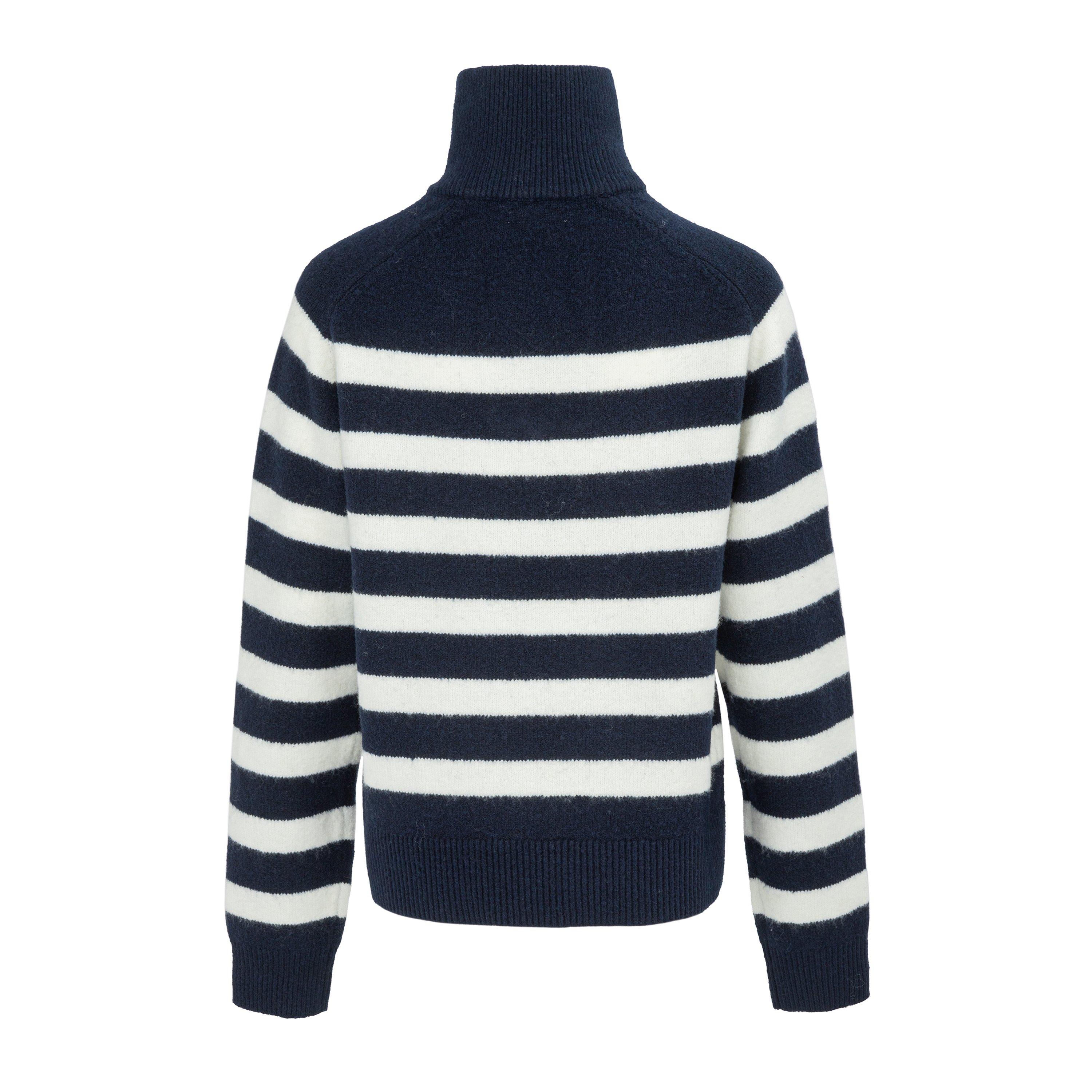 Marineblau/Weiß - Miso - Ladies quarter Zip Long Sleeve Jumper - 2