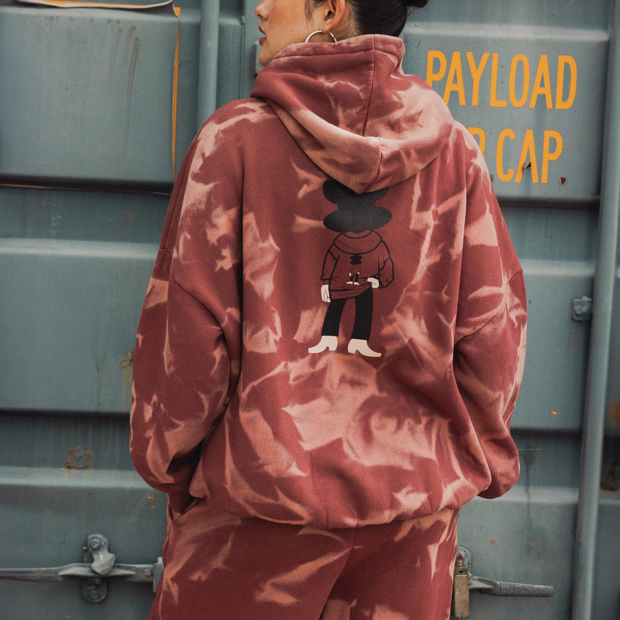 RED - Daisy Street - Daisy Street x Paul Frank Spray Effect Adults Hoodie - 2