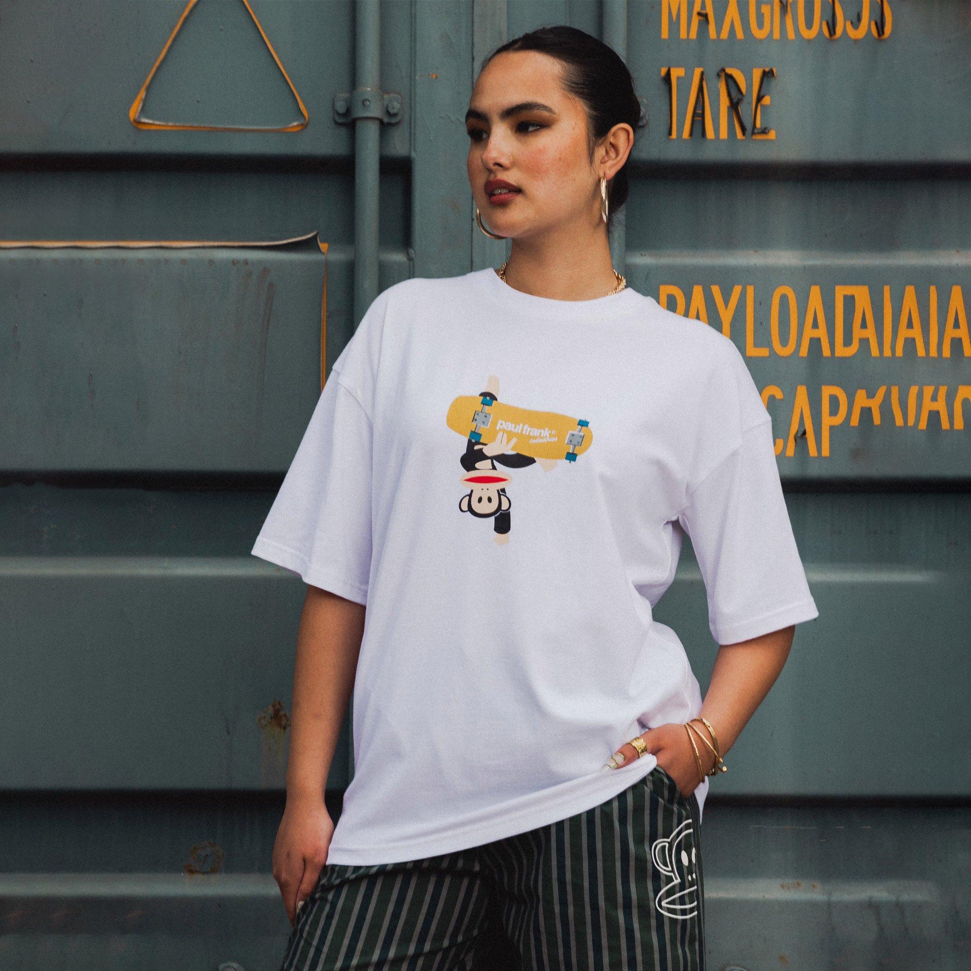 WHITE/MULTI - Daisy Street - Daisy Street x Paul Frank Skateboard Adults Oversized T-Shirt - 4